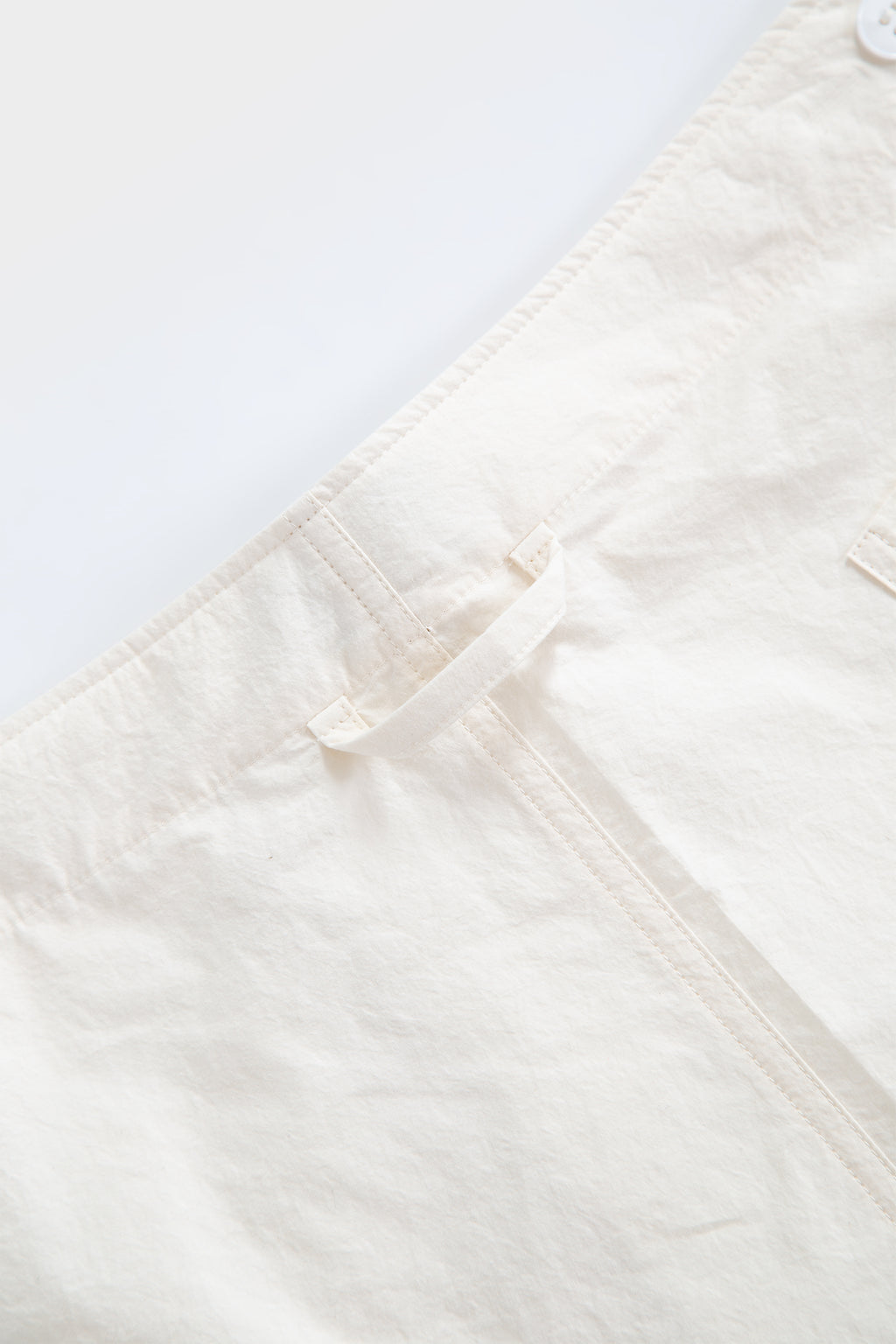 Cream cotton poplin Bermuda shorts with adjustable waist
