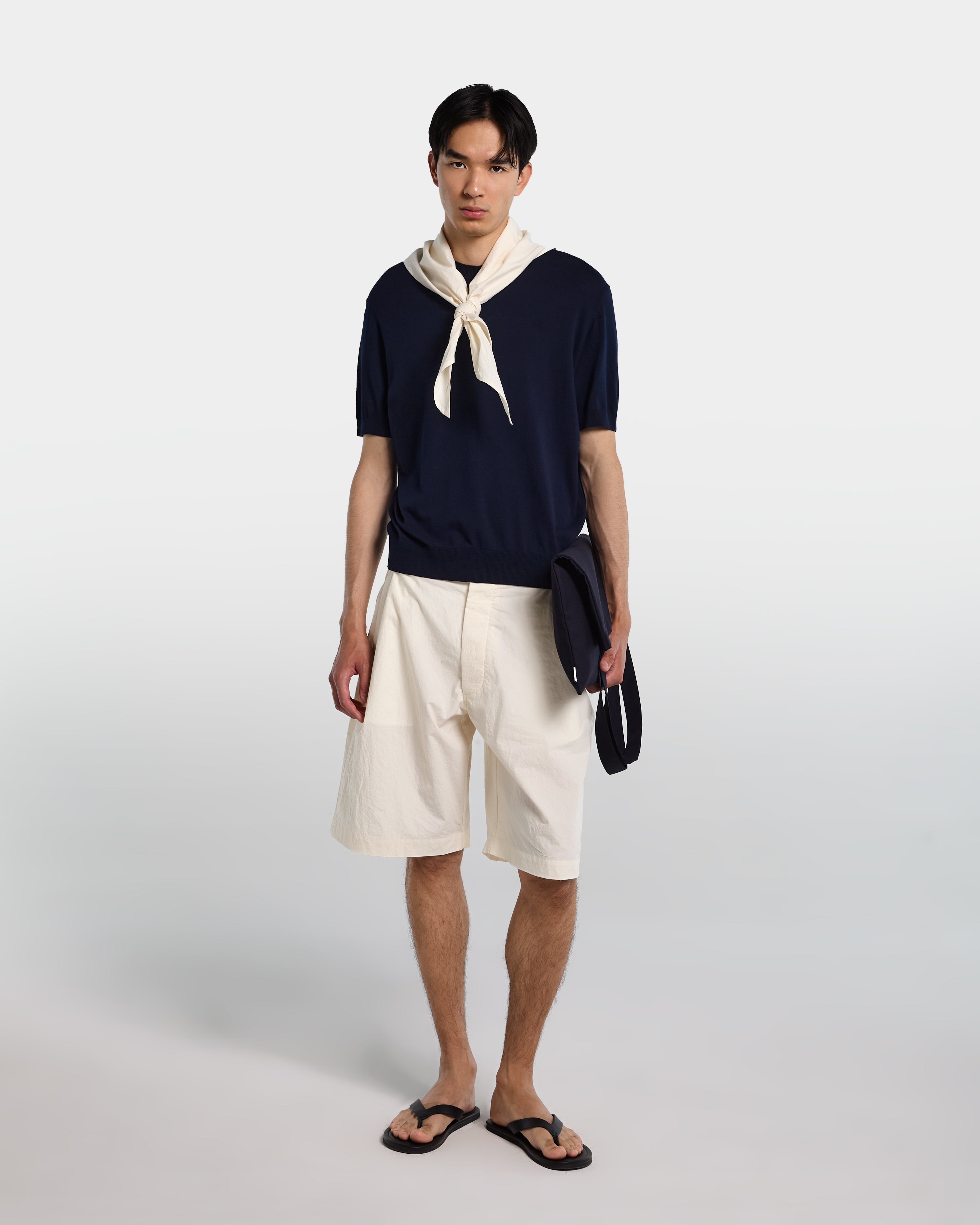 Navy knitted t-shirt