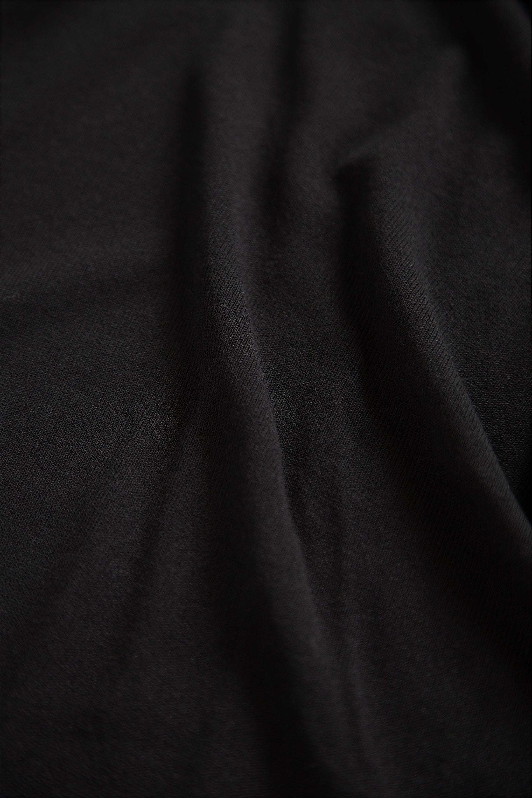 Black viscose polo shirt with open collar