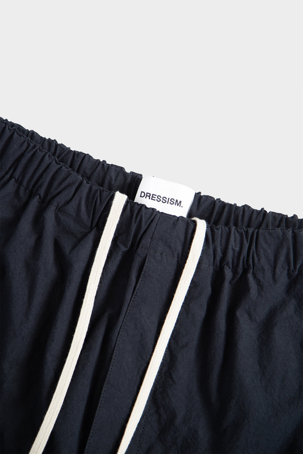 Black cotton poplin loose-fit trousers