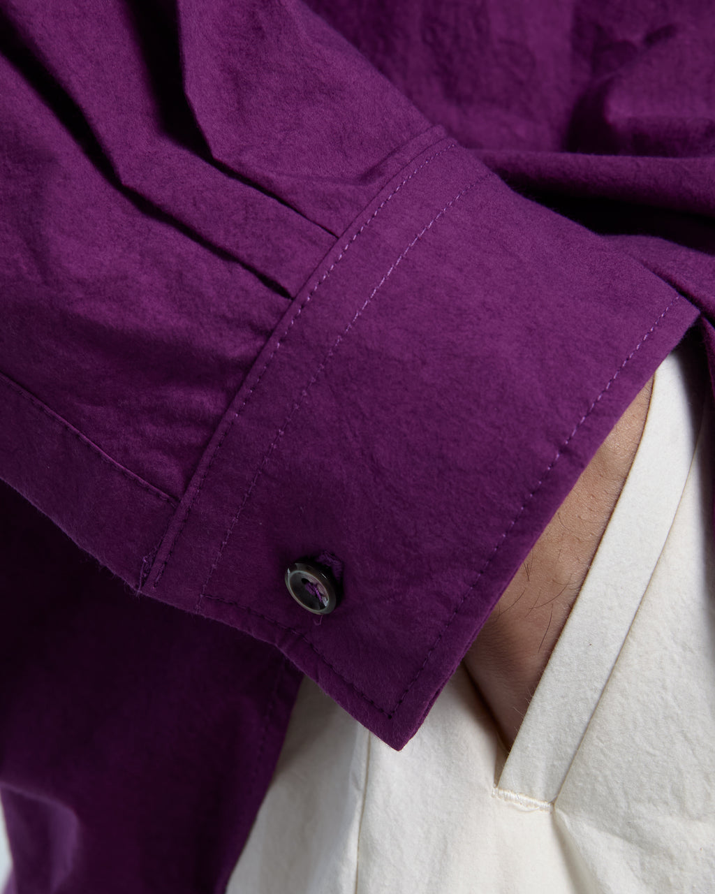 Cyclamen cotton poplin overshirt