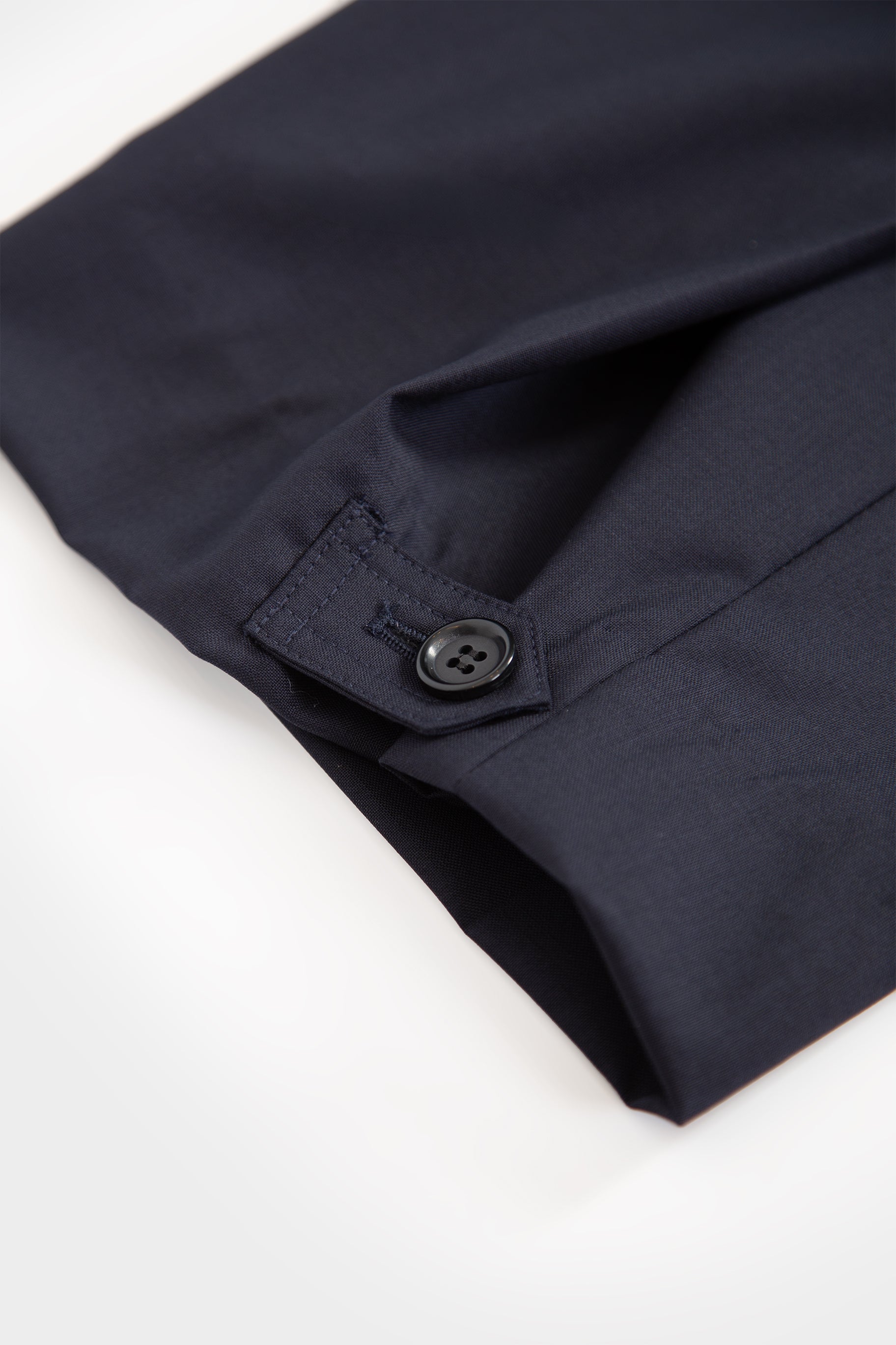 Navy blue frescolana trousers with adjustable waist