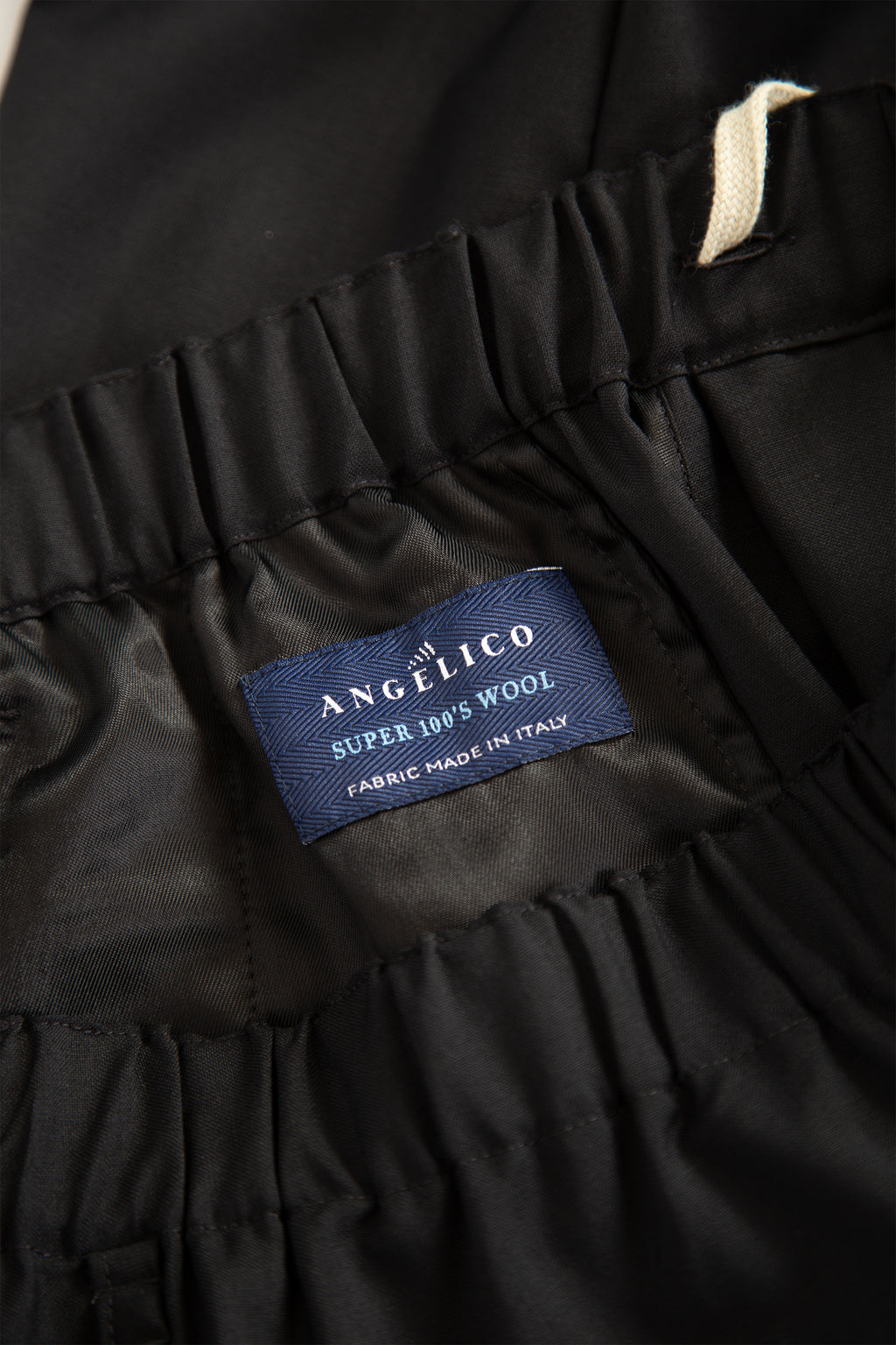 Black tailored wool loose fit pant 