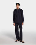 Navy blue tailored wool overshirt 