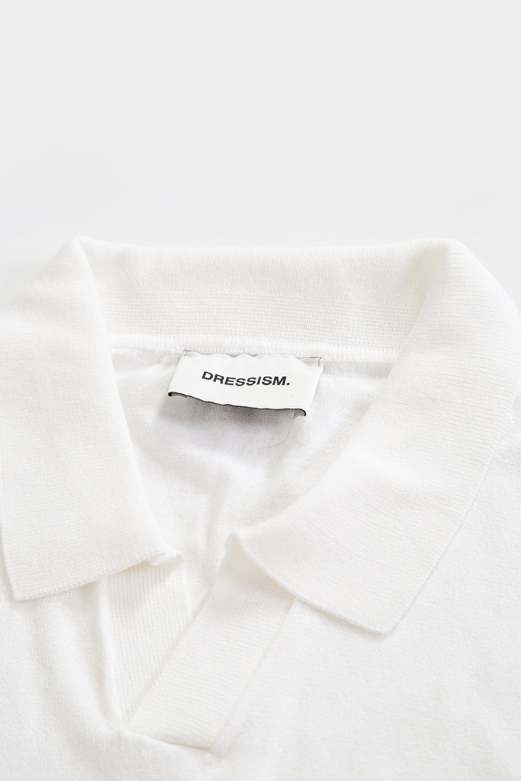 White viscose knitted polo shirt
