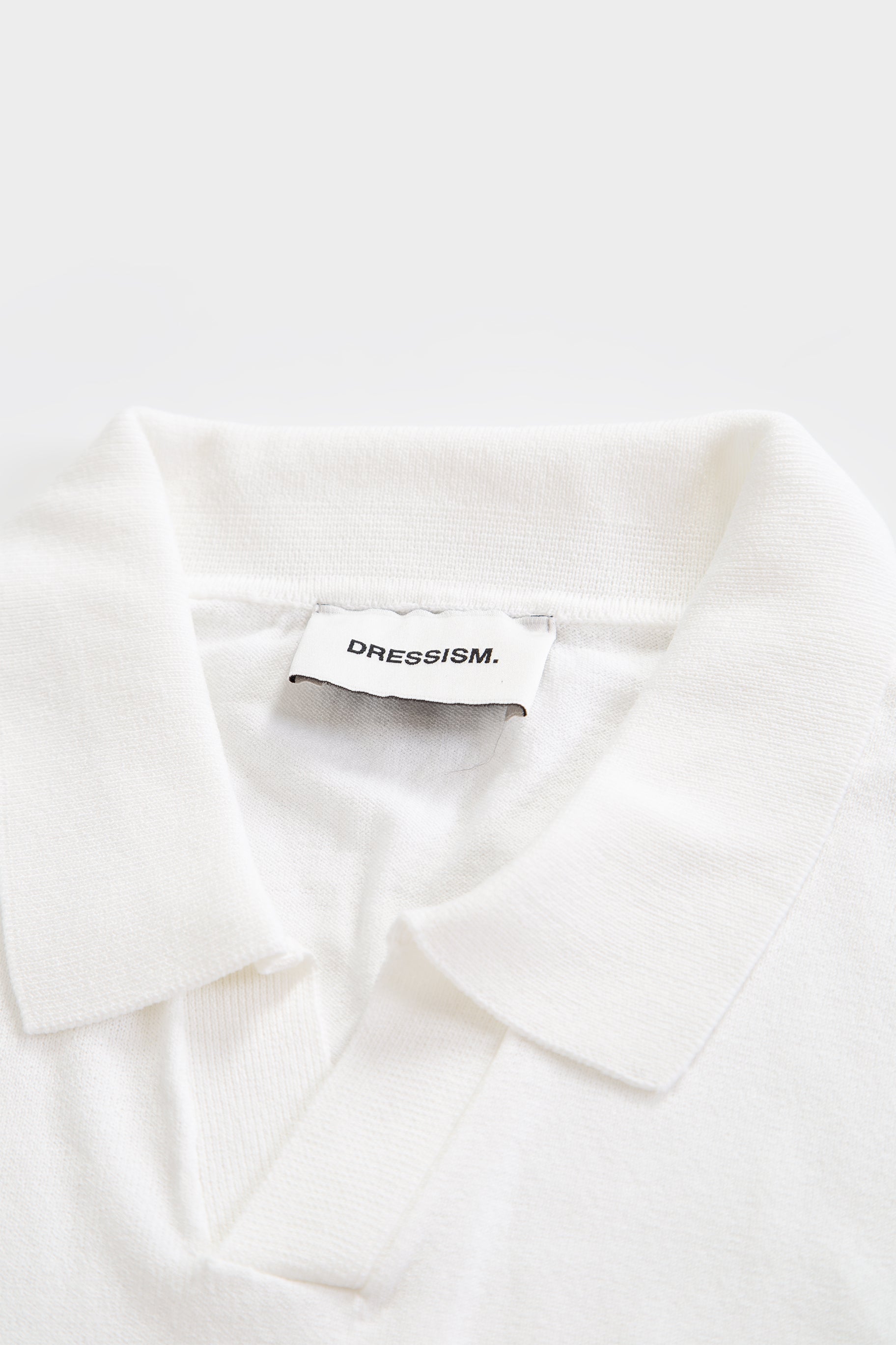 White viscose knitted polo shirt