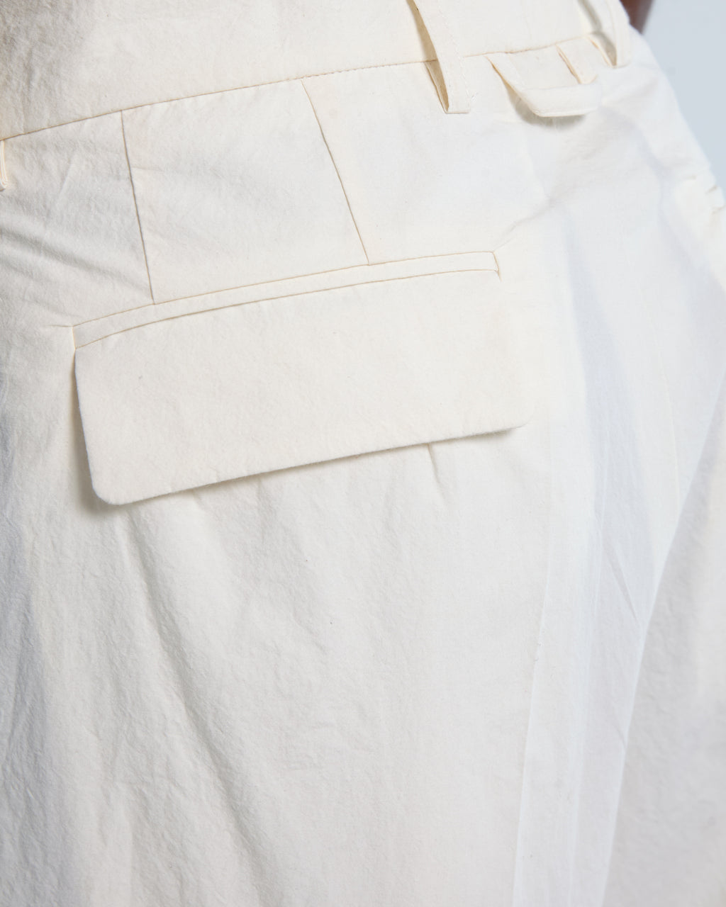 Cream cotton poplin trousers