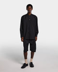 Black tailored wool overshirt 