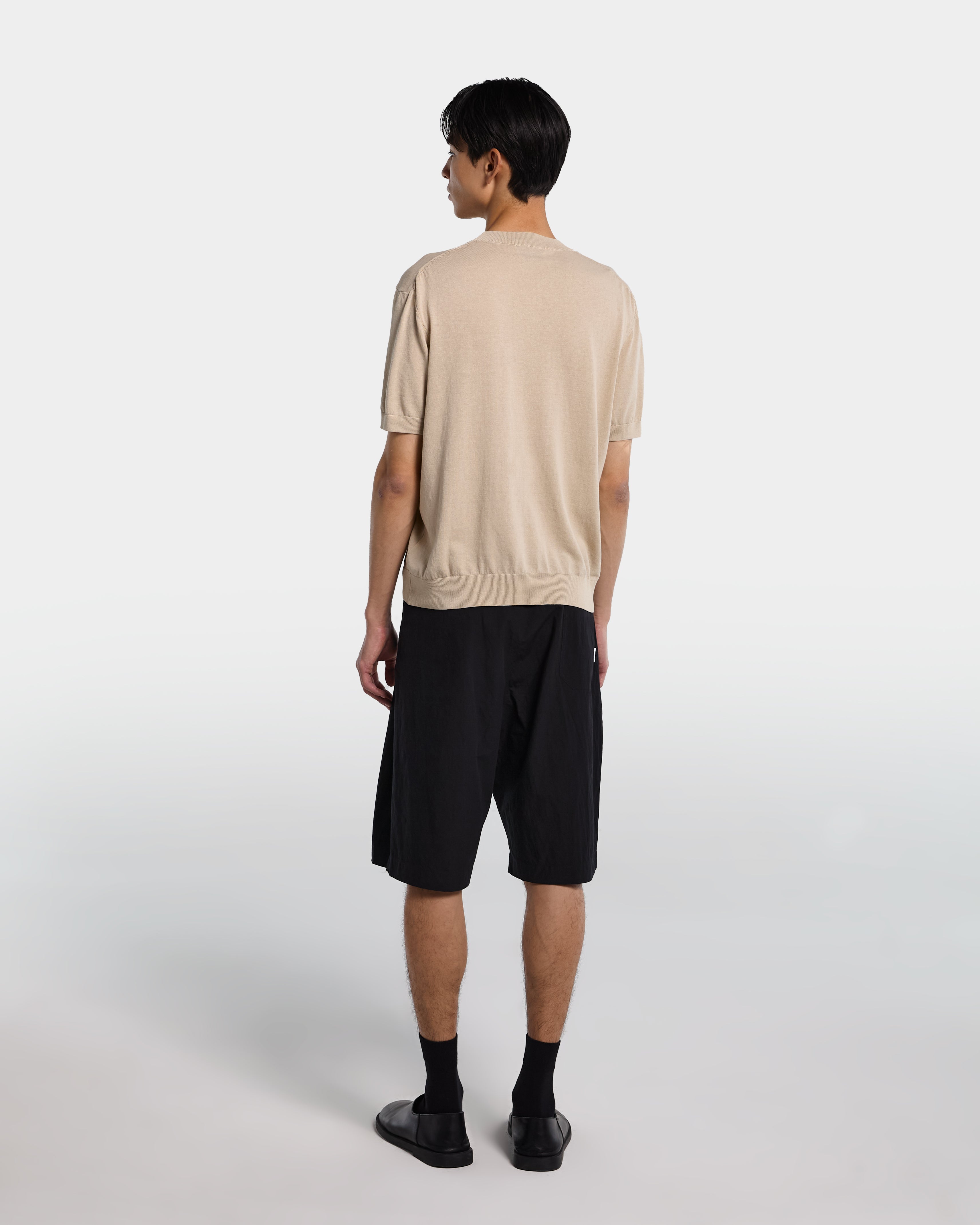 Sand-colored knit T-shirt