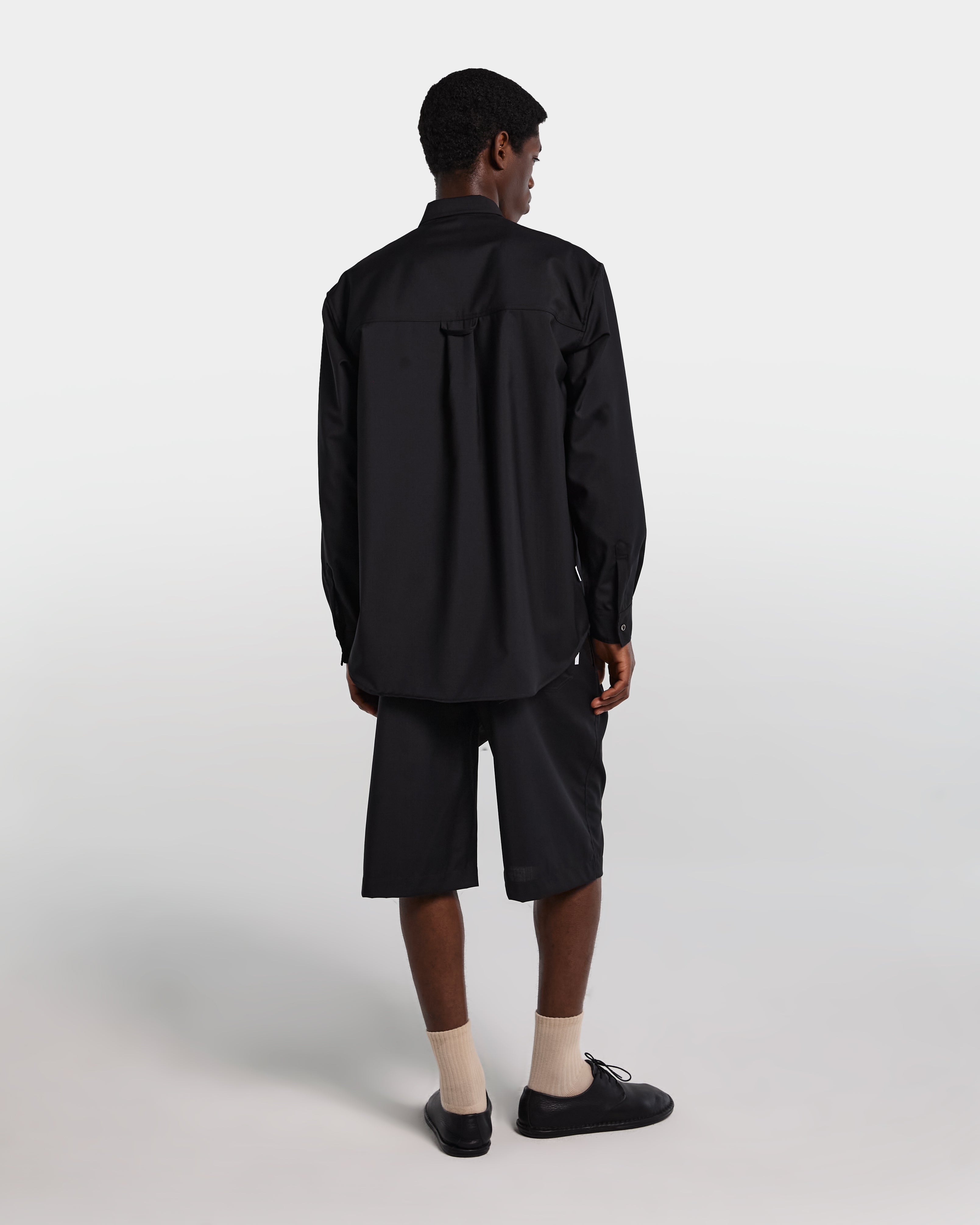 Black tailored wool overshirt 