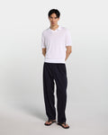 White viscose knitted polo shirt
