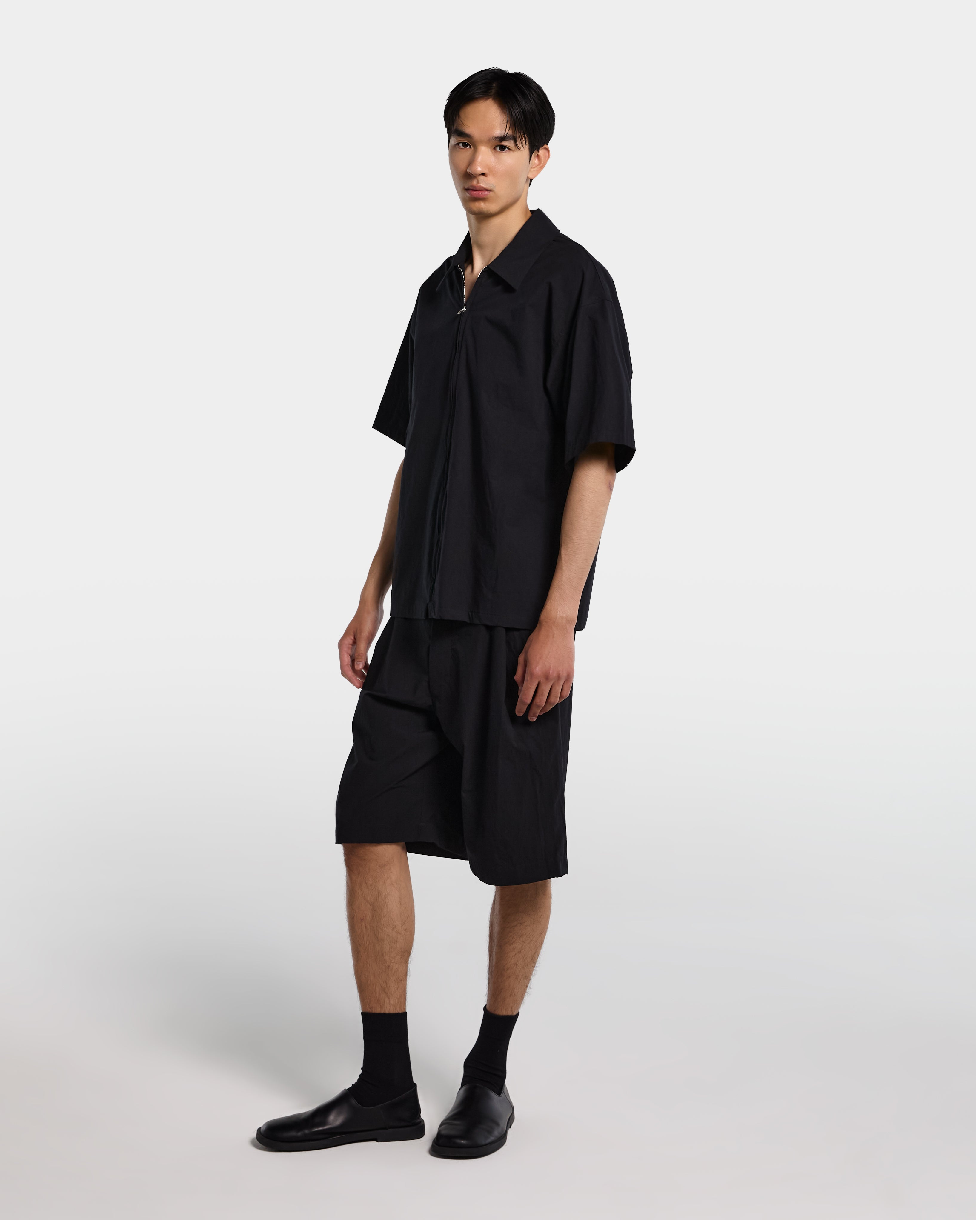 Navy blue fresca wool T-shirt with bandana