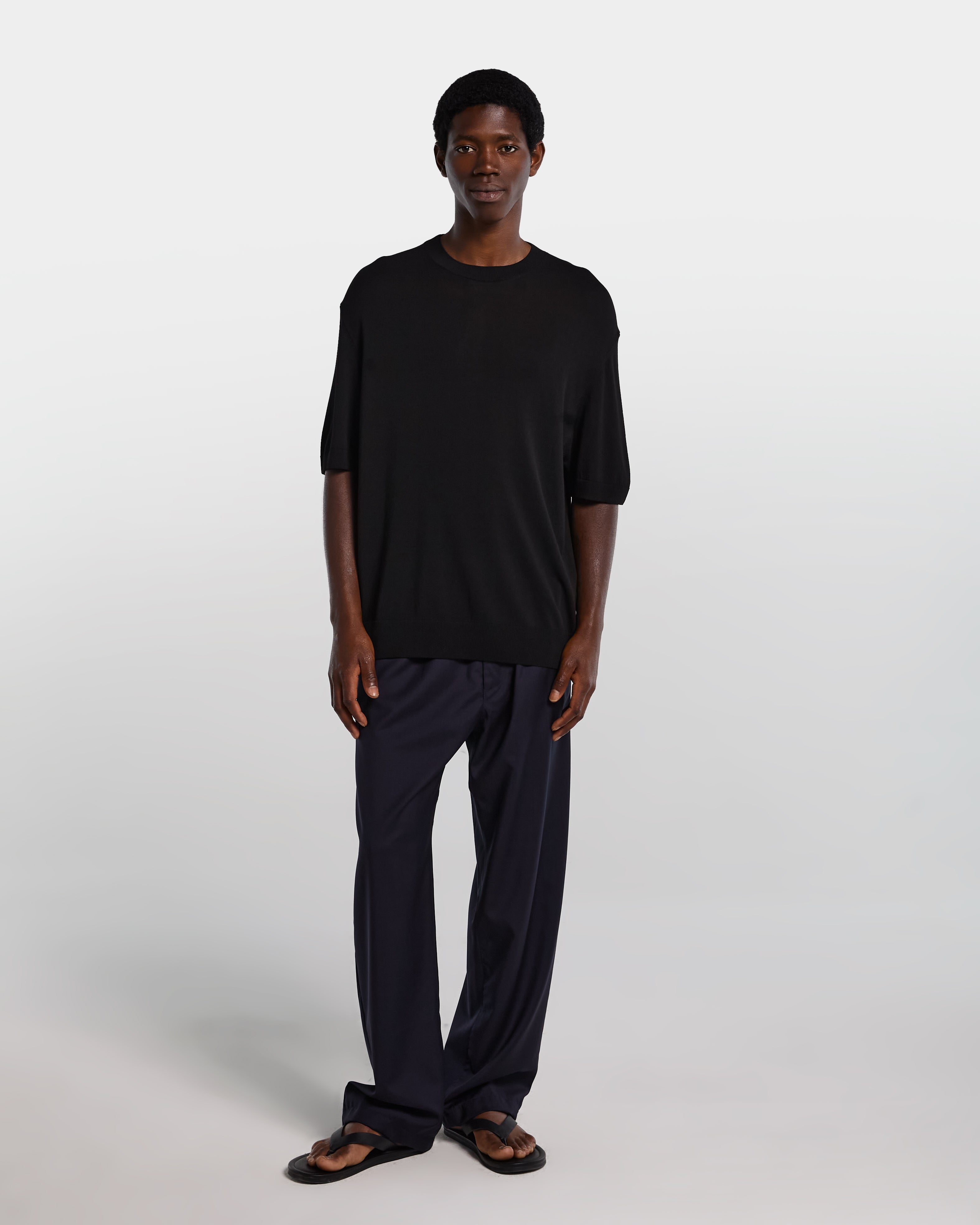 Black viscose t-shirt