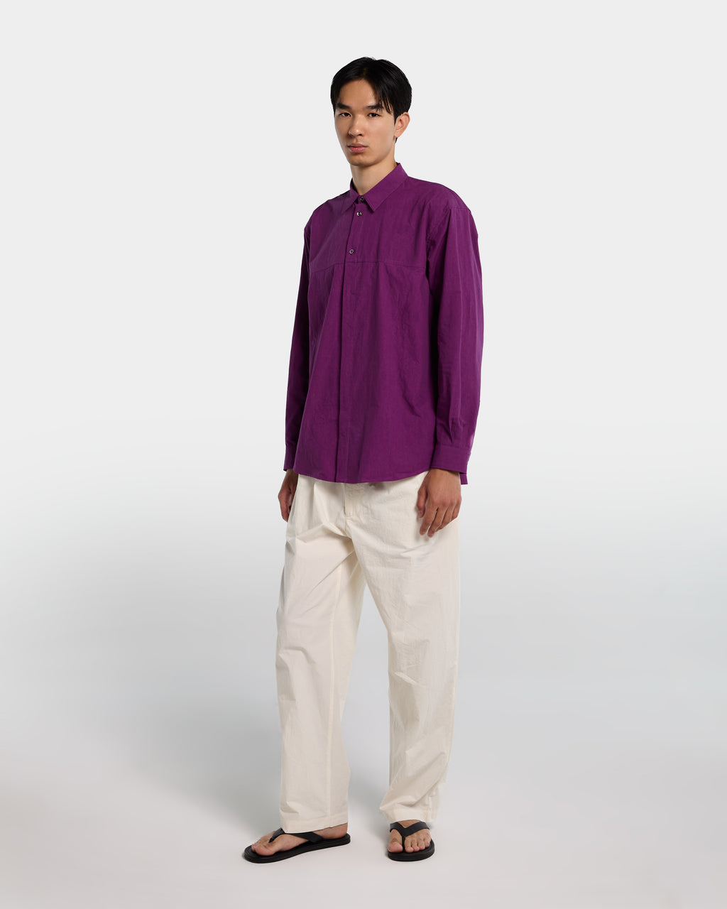 Cyclamen cotton poplin overshirt