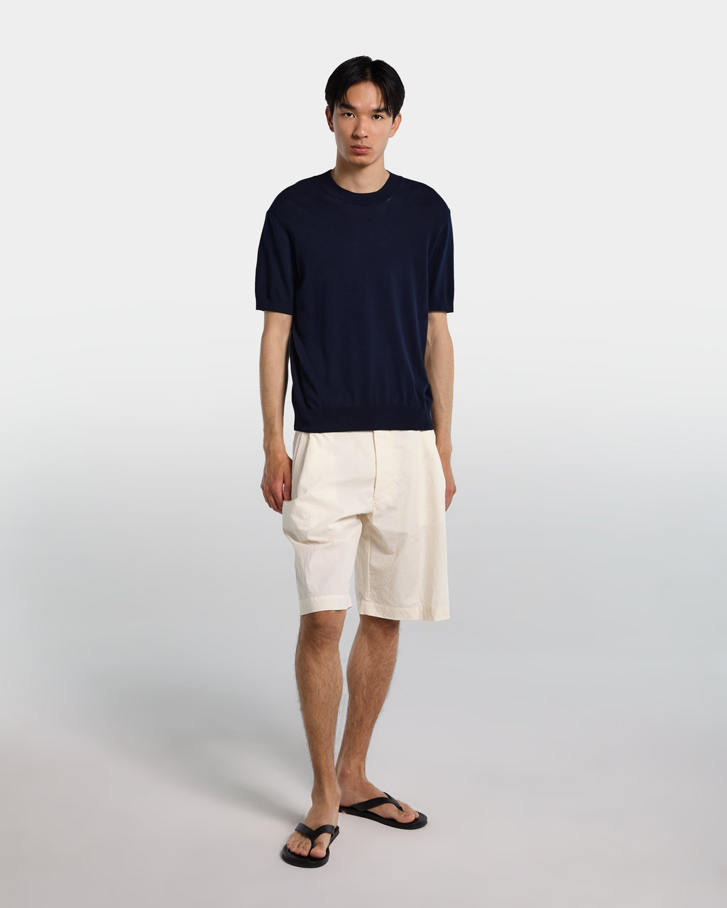 Navy knitted t-shirt