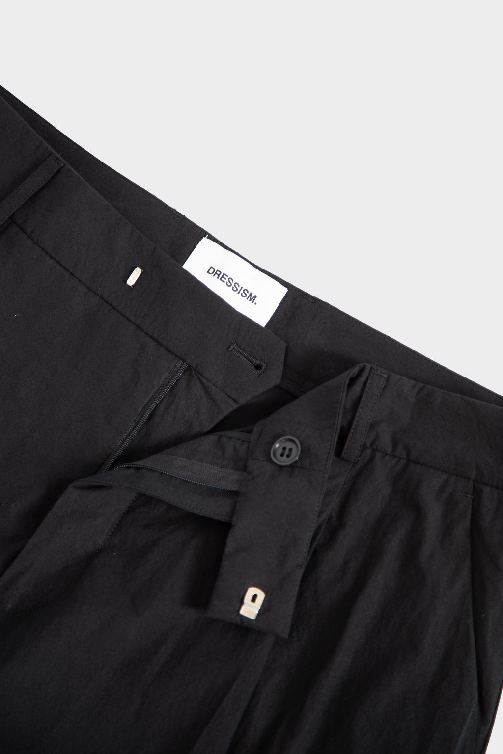 Black cotton poplin trousers