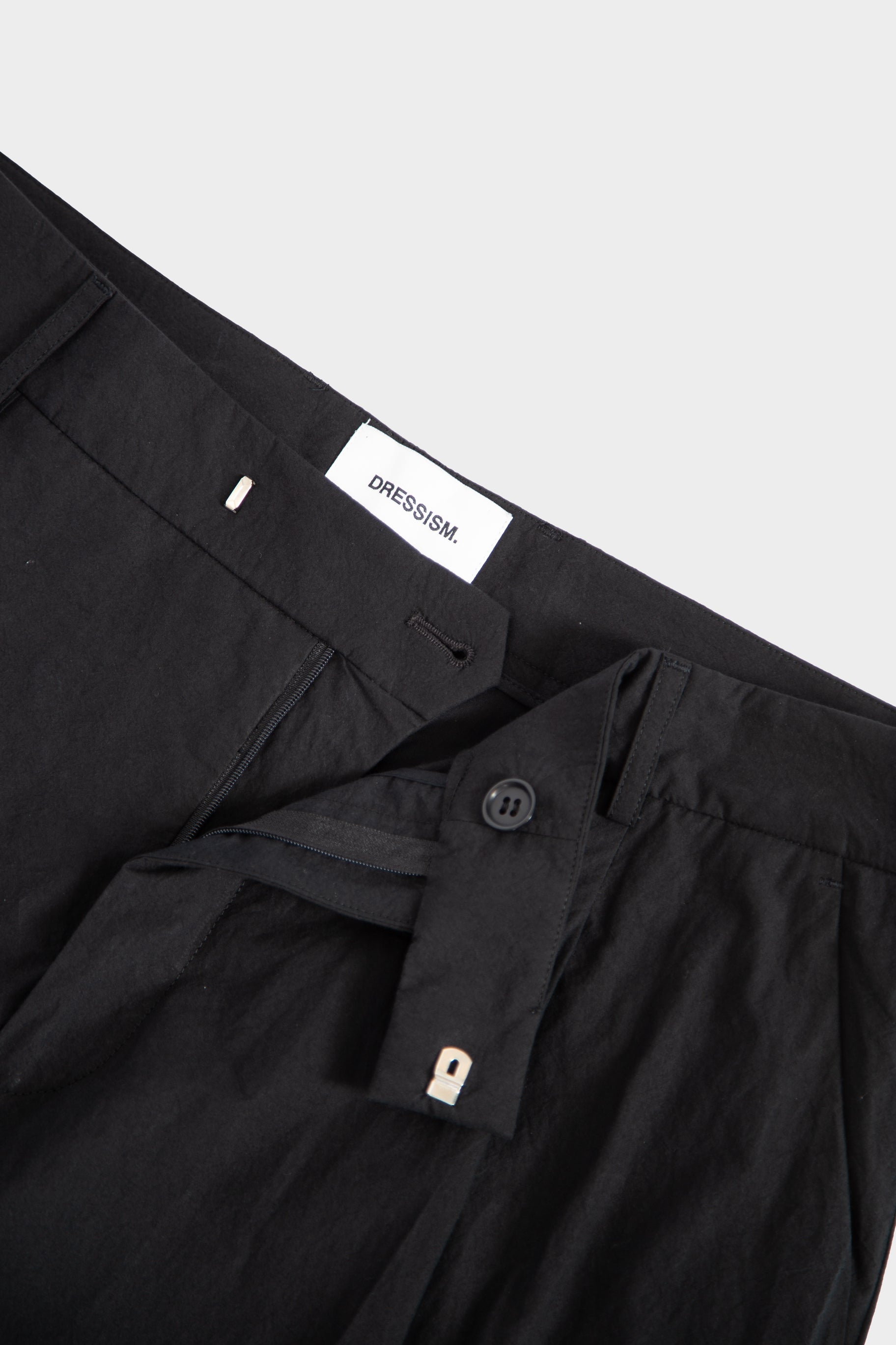 Black cotton poplin trousers