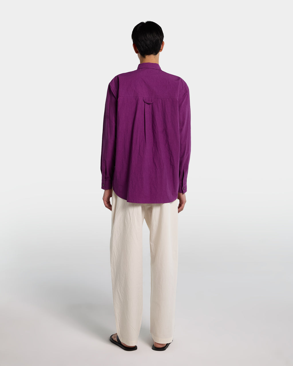Cyclamen cotton poplin overshirt