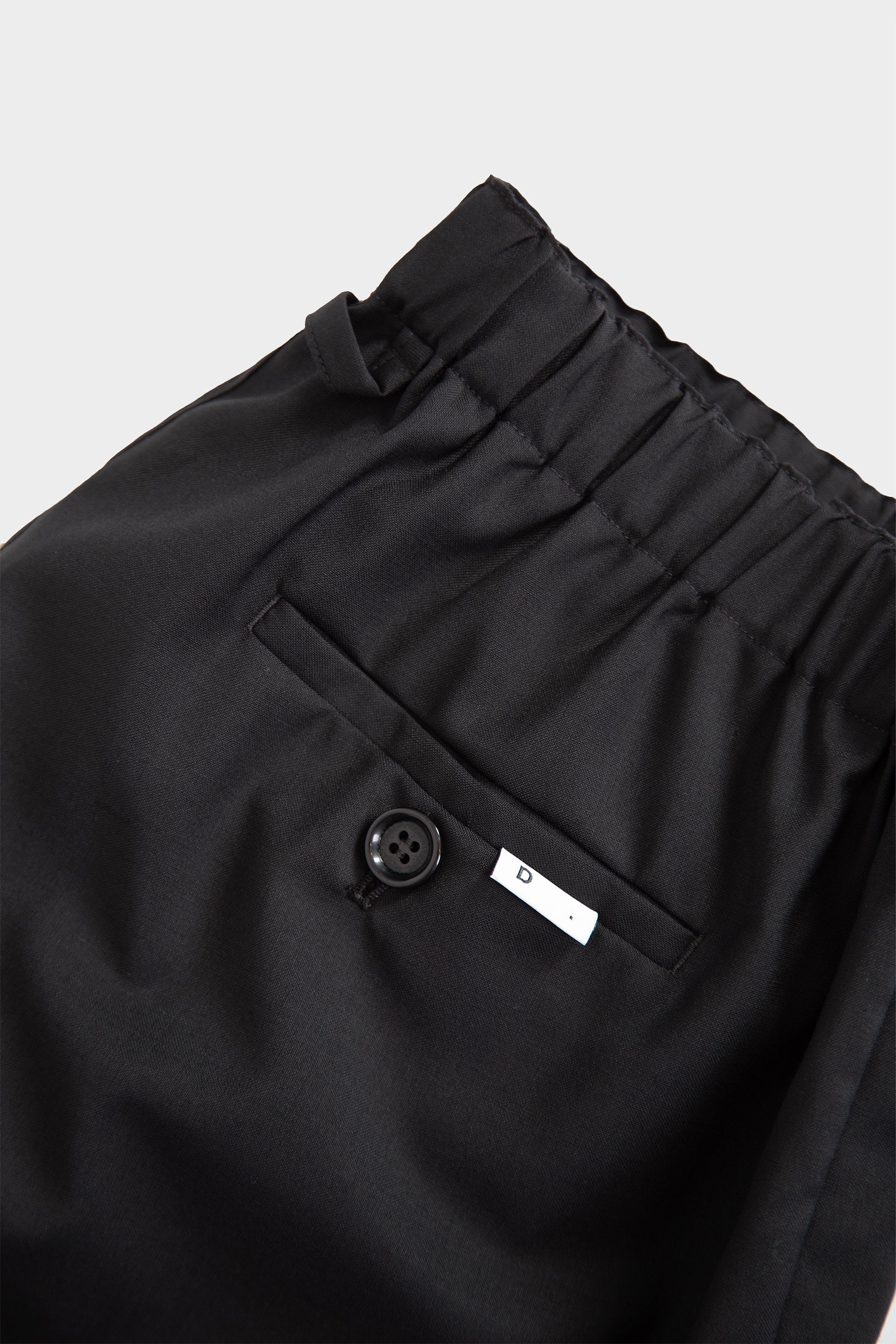Black tailored wool loose fit pant 