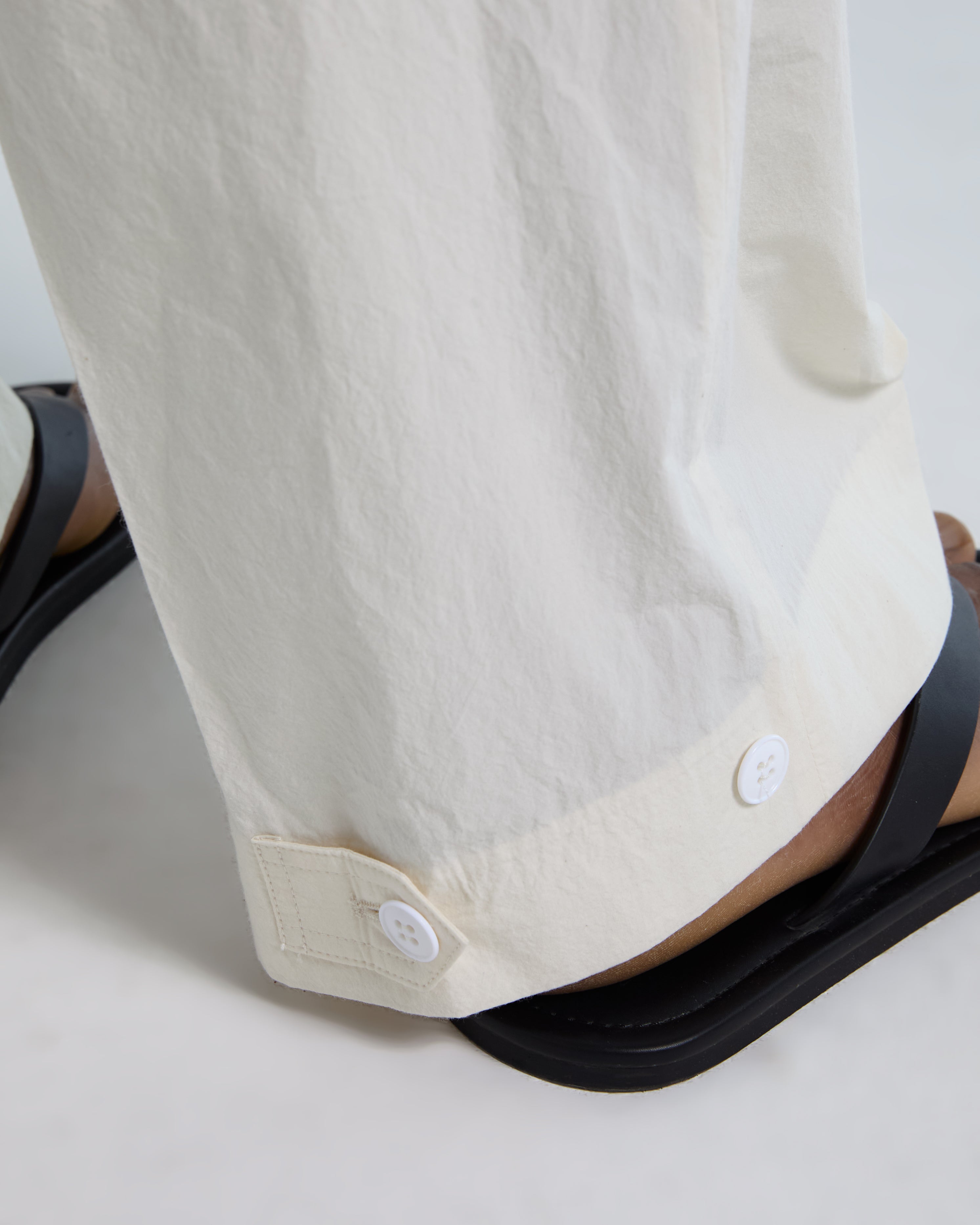 Cream cotton poplin trousers
