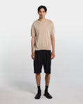 Sand-colored knit T-shirt