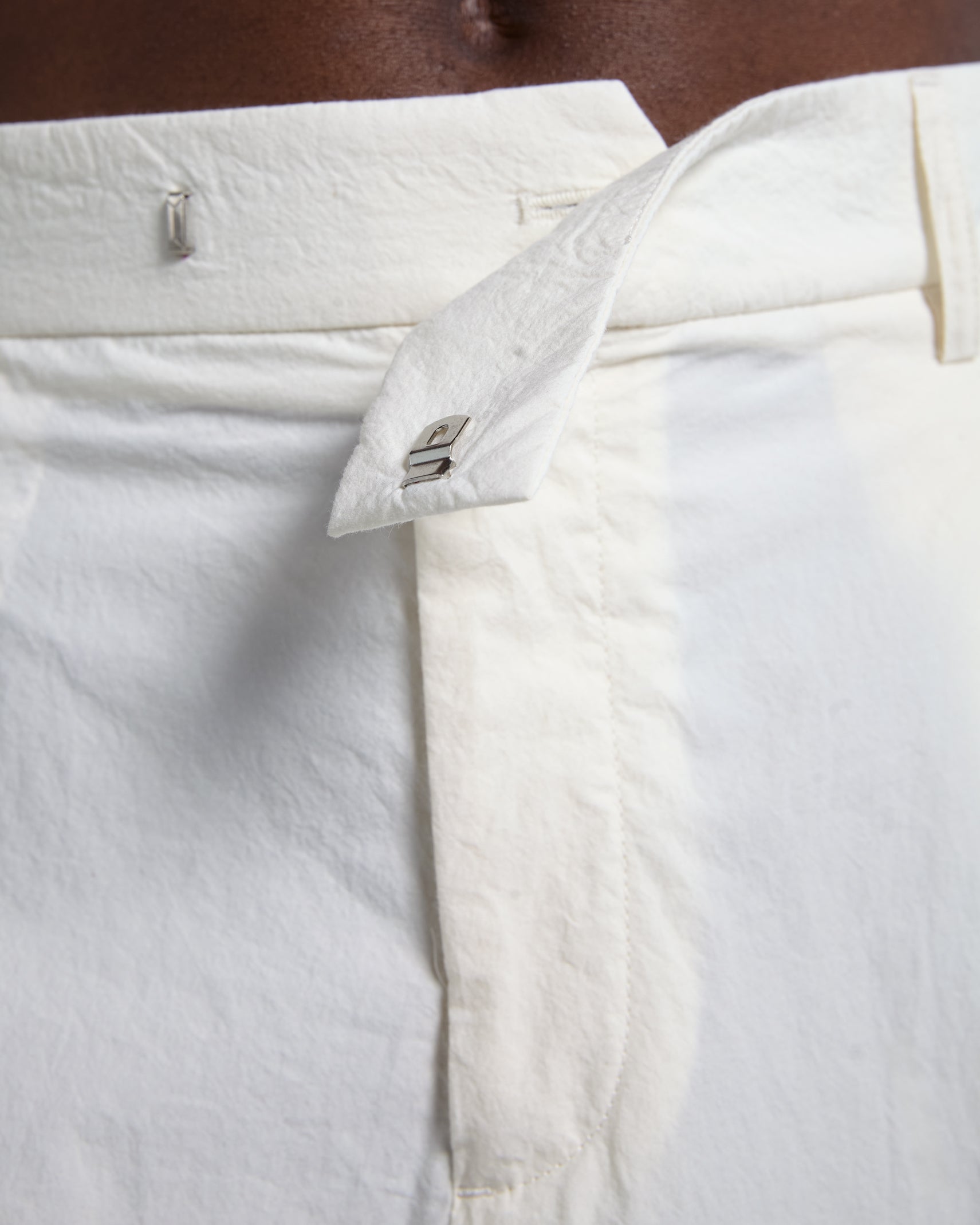 Cream cotton poplin trousers