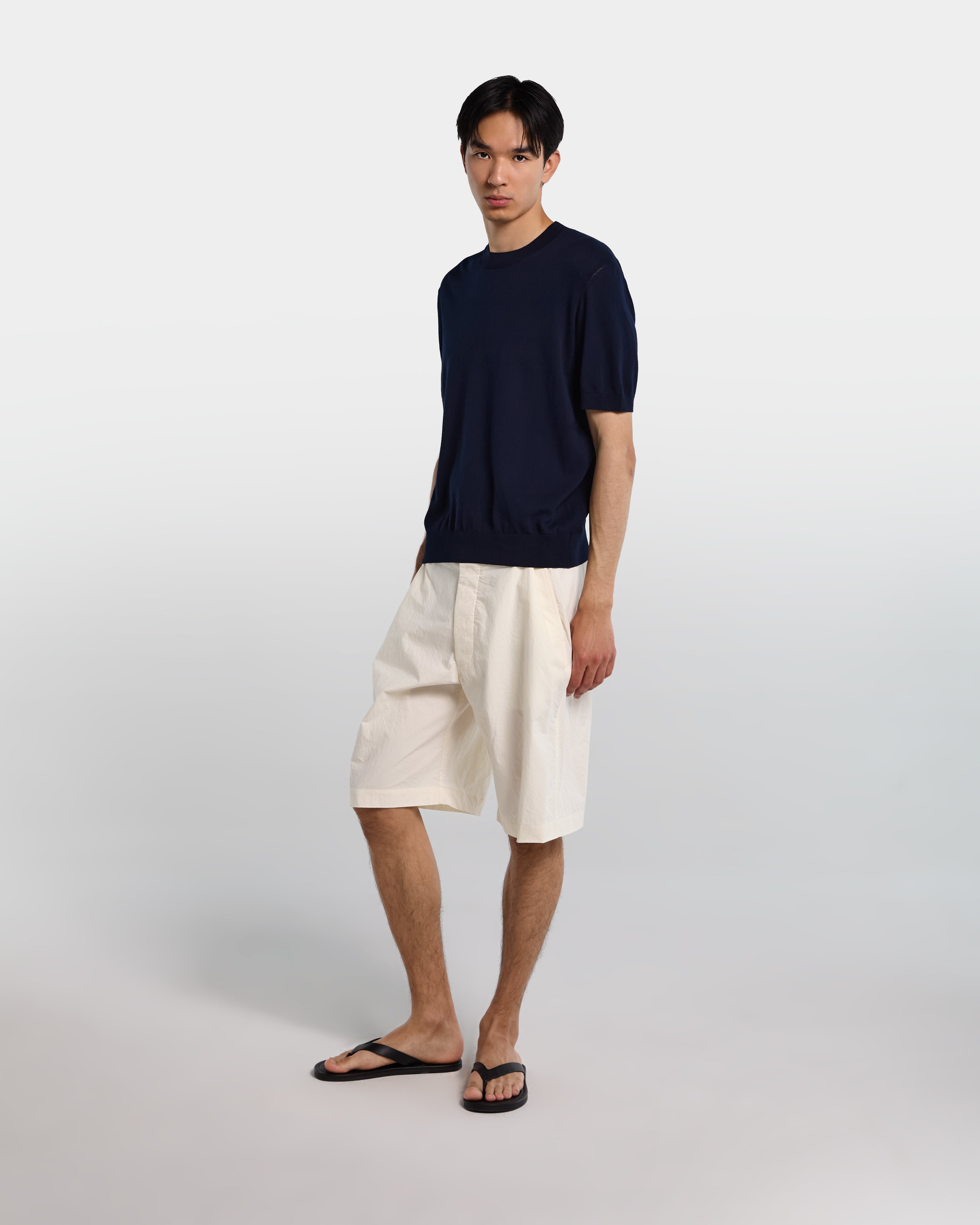 Navy knitted t-shirt