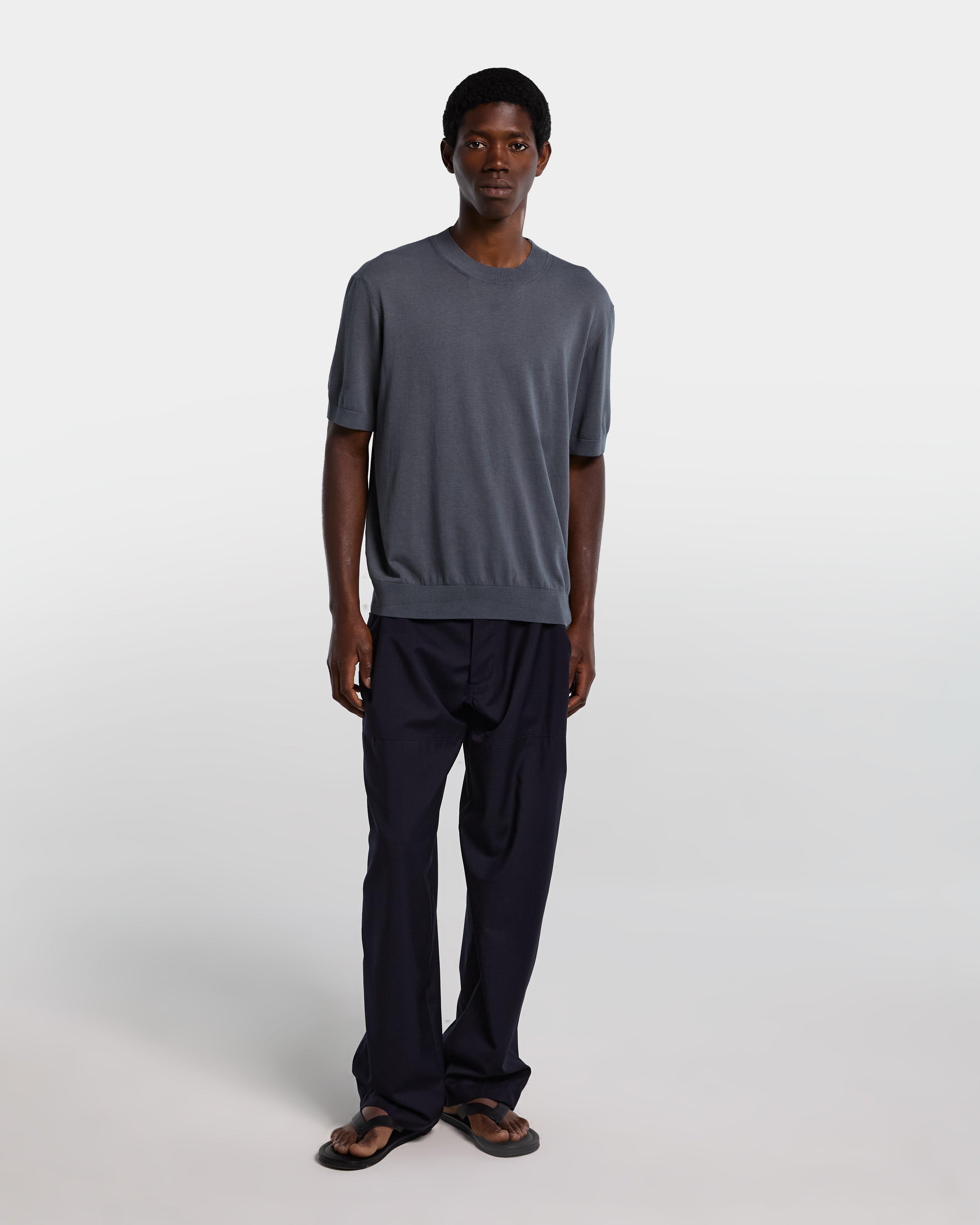 Grey knit t-shirt