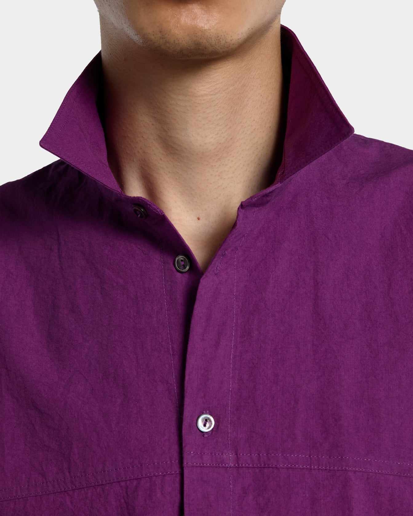 Cyclamen cotton poplin overshirt