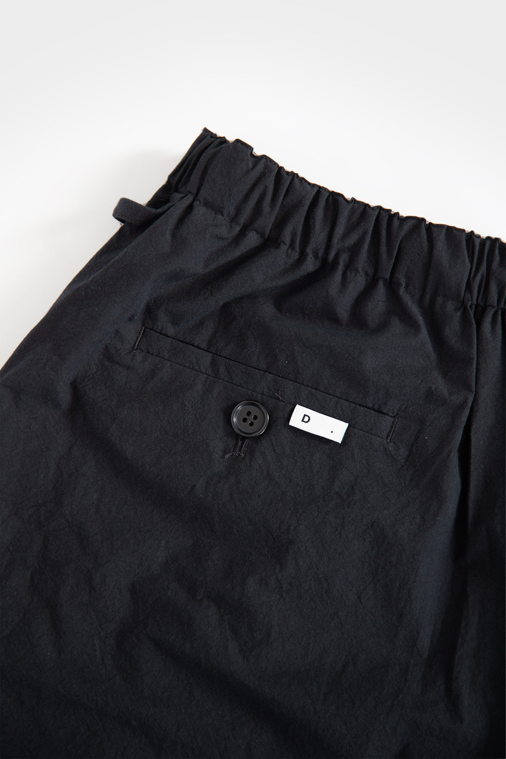 Black cotton poplin loose-fit trousers