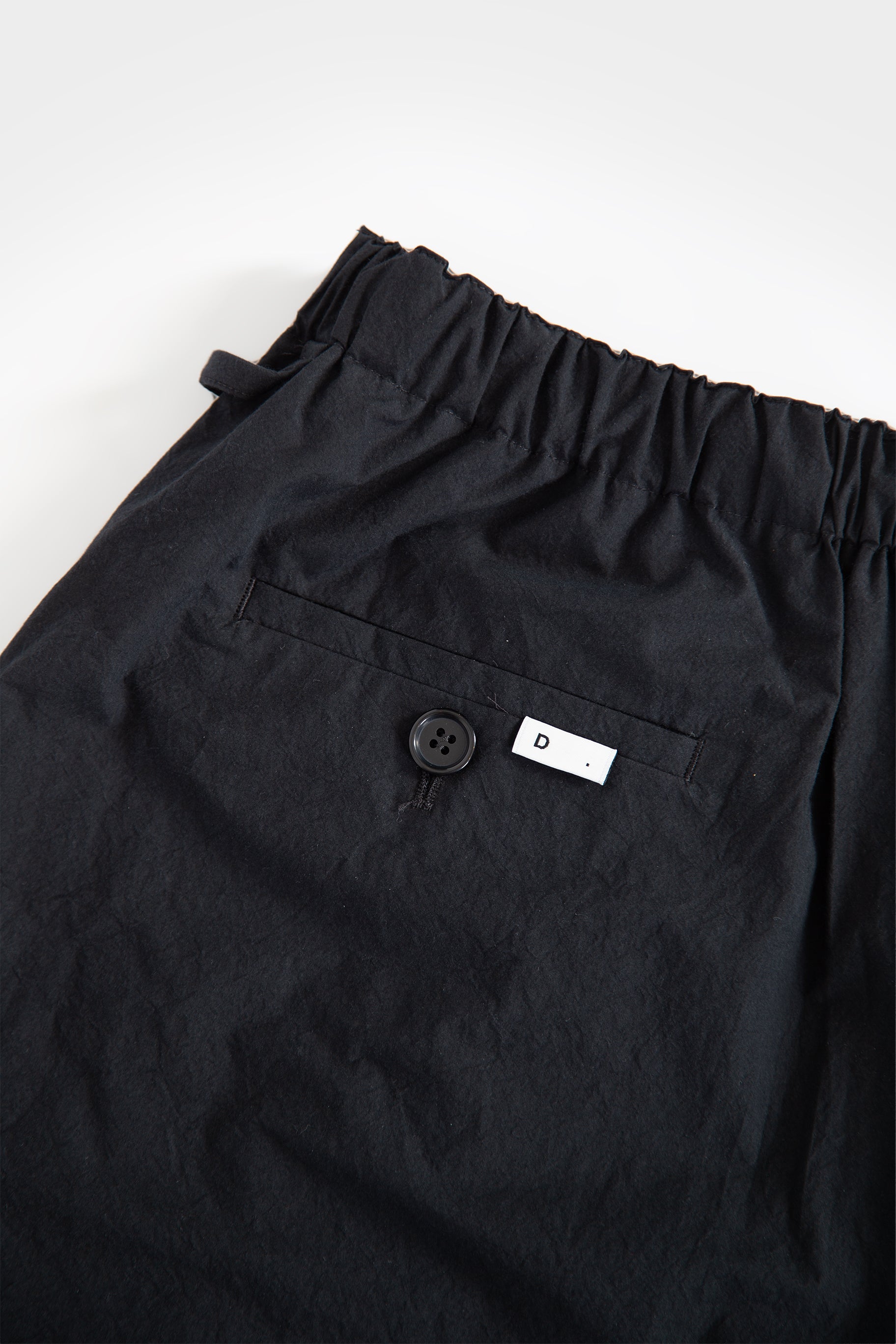 Black cotton poplin loose-fit trousers