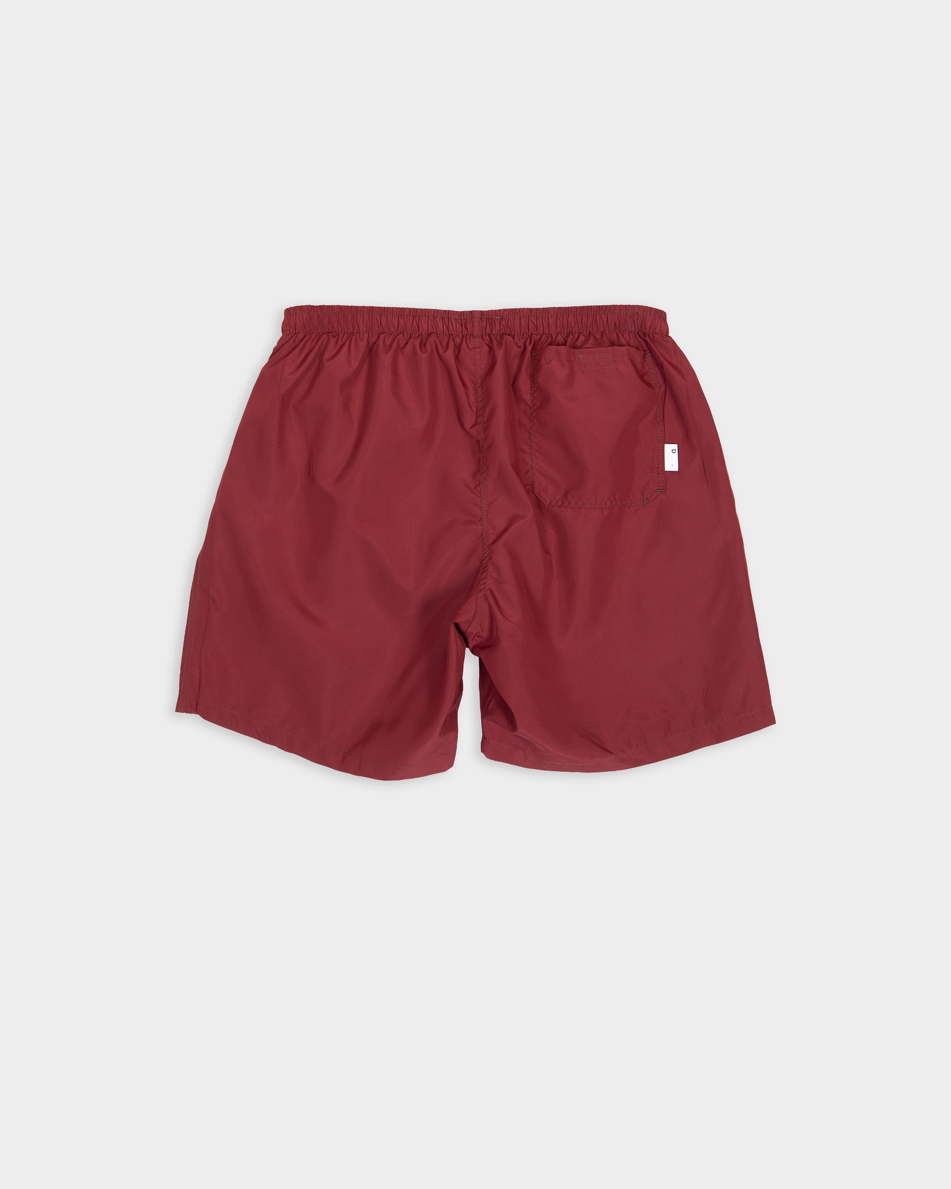 Burgundy nylon swimshort 