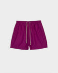 Cyclamen-colored nylon swim trunks