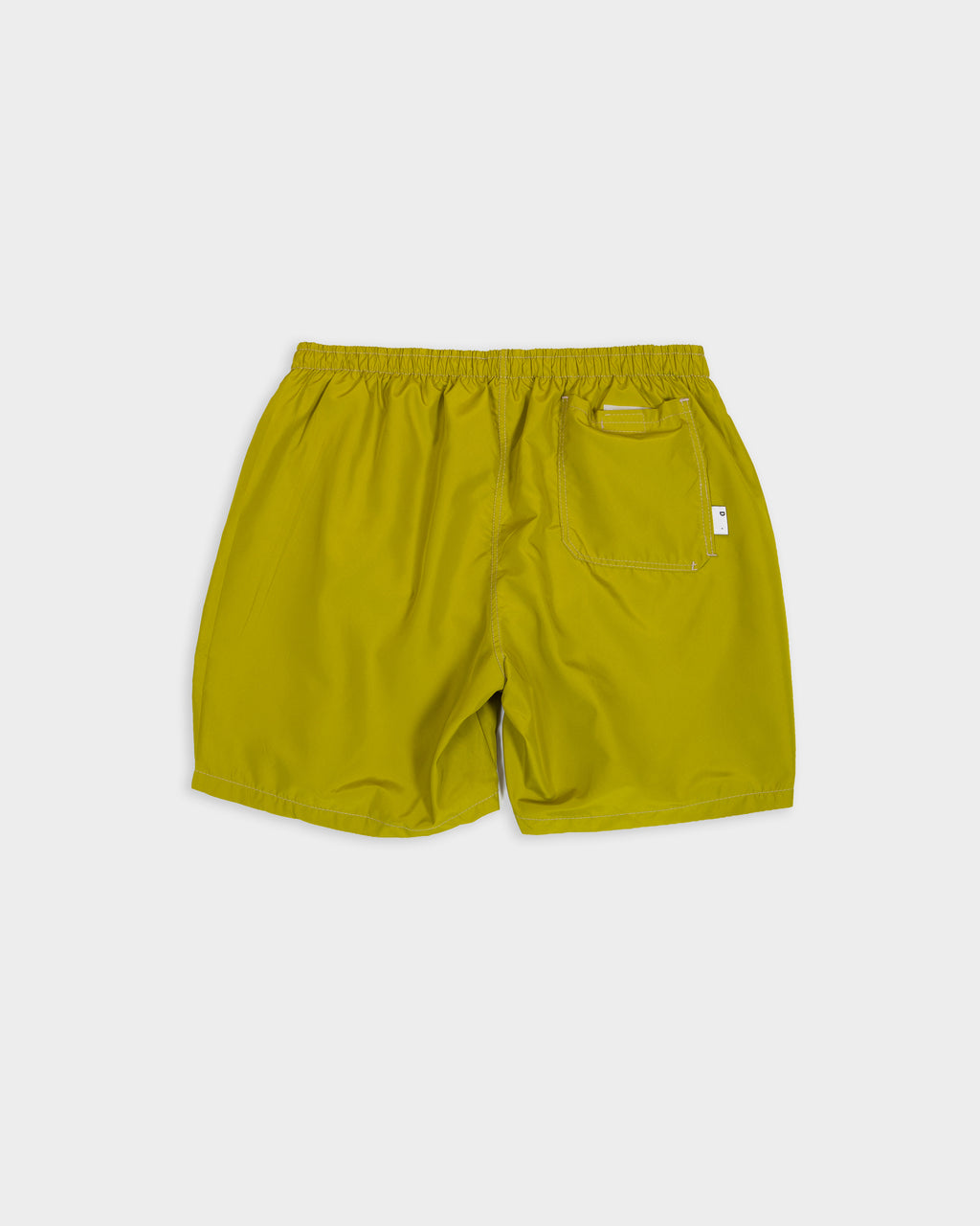 Lime green nylon swim shorts