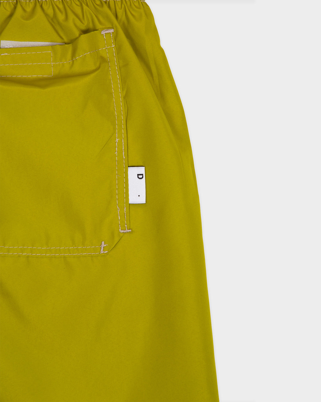 Lime green nylon swim shorts