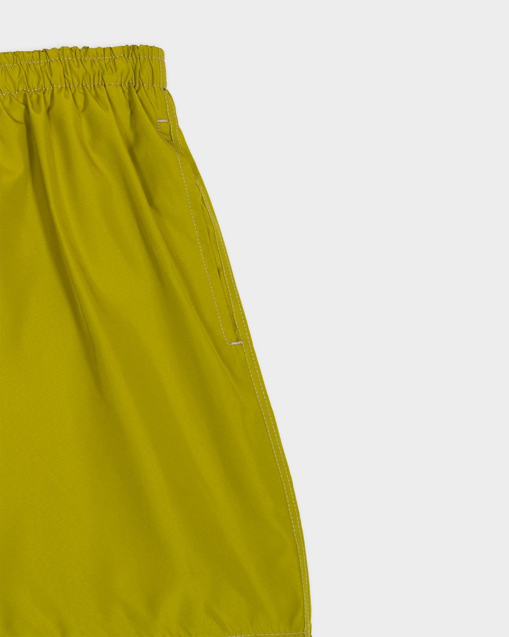 Lime green nylon swim shorts
