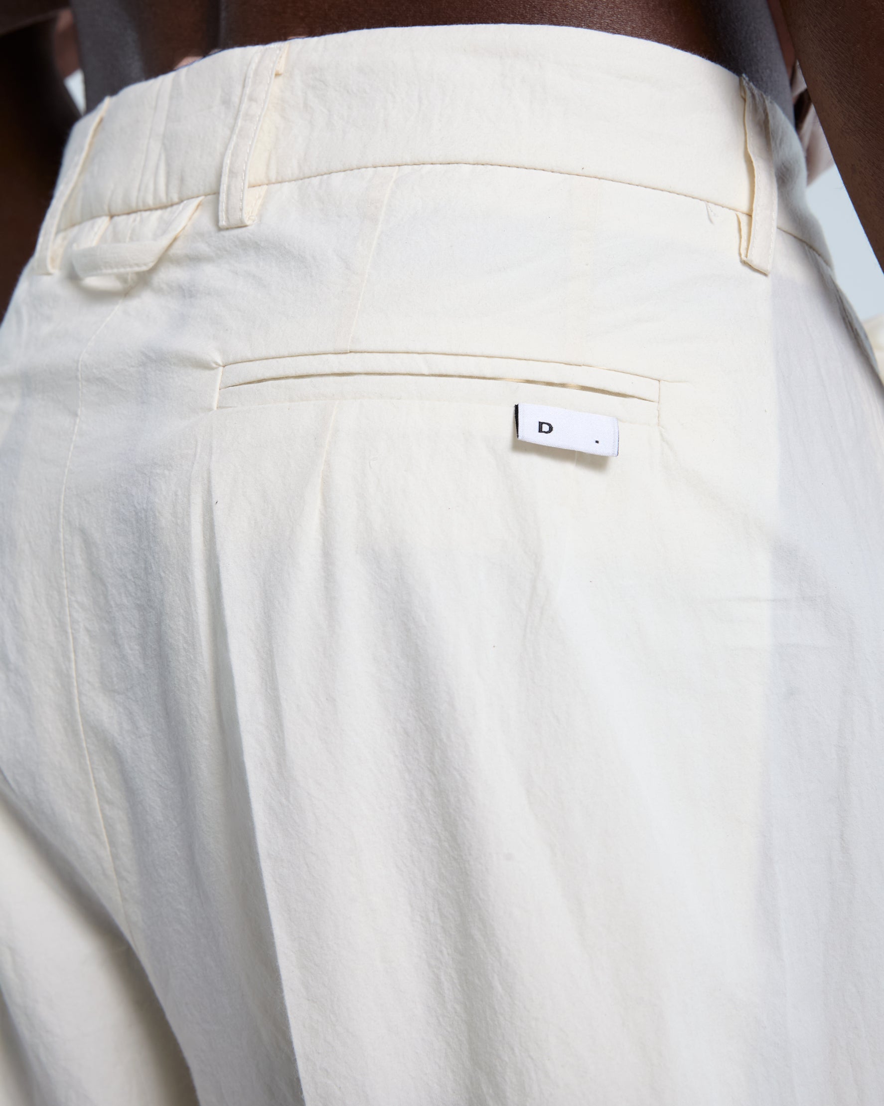 Cream cotton poplin trousers