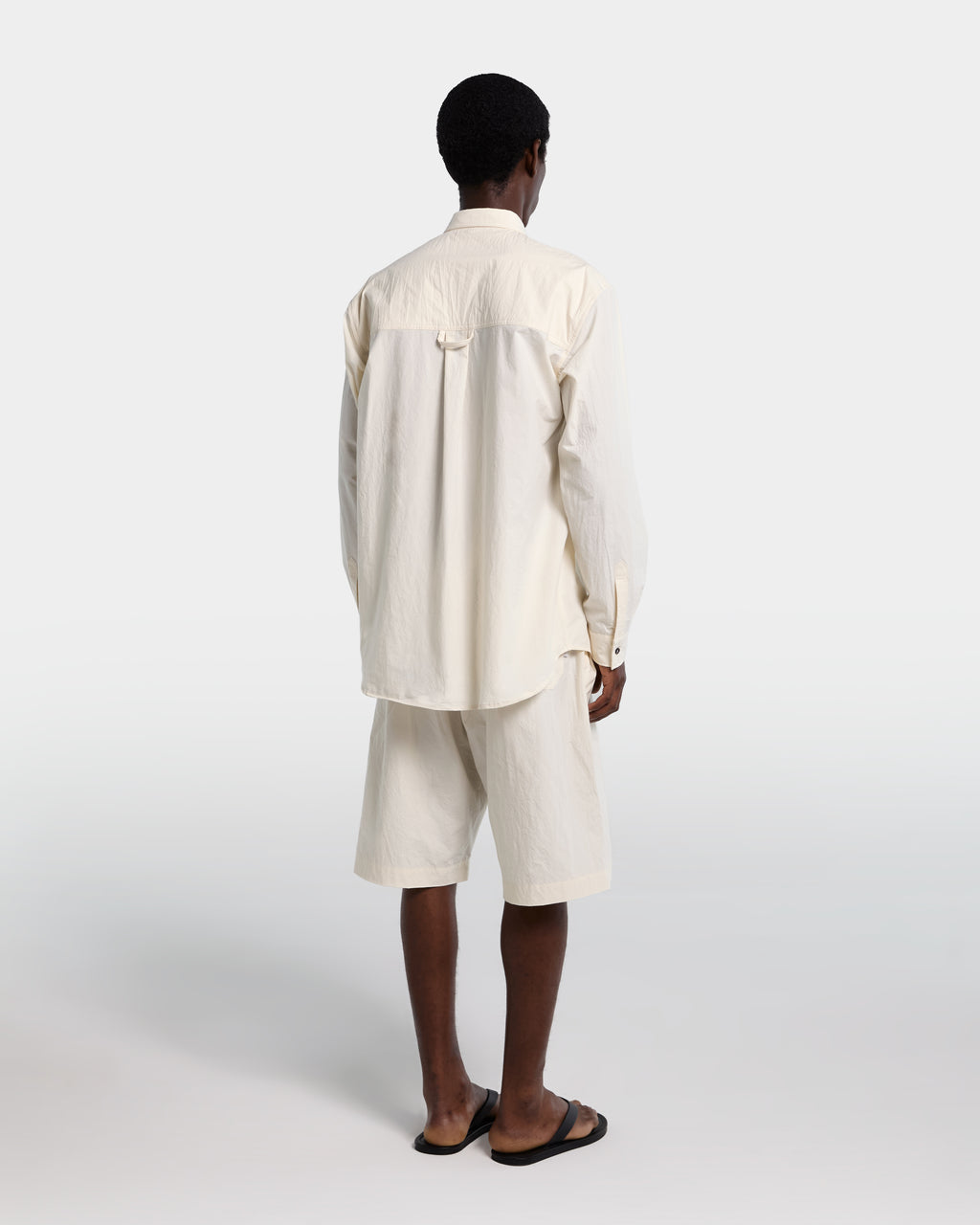 CHEST CUT OVERSHIRT-Cream