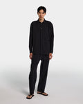 Black cotton poplin overshirt