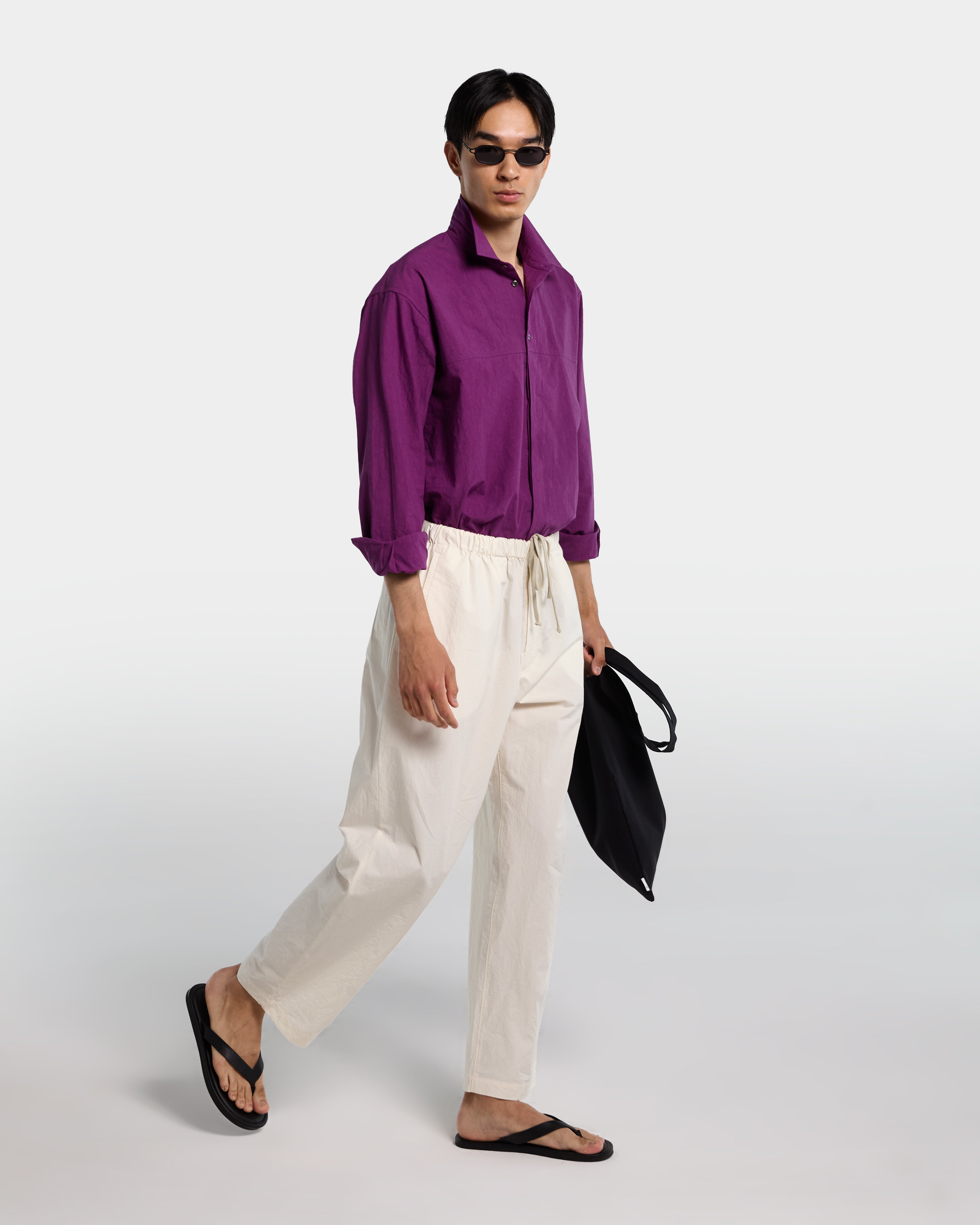 Cyclamen cotton poplin overshirt