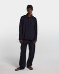 Navy blue tailored wool jacket