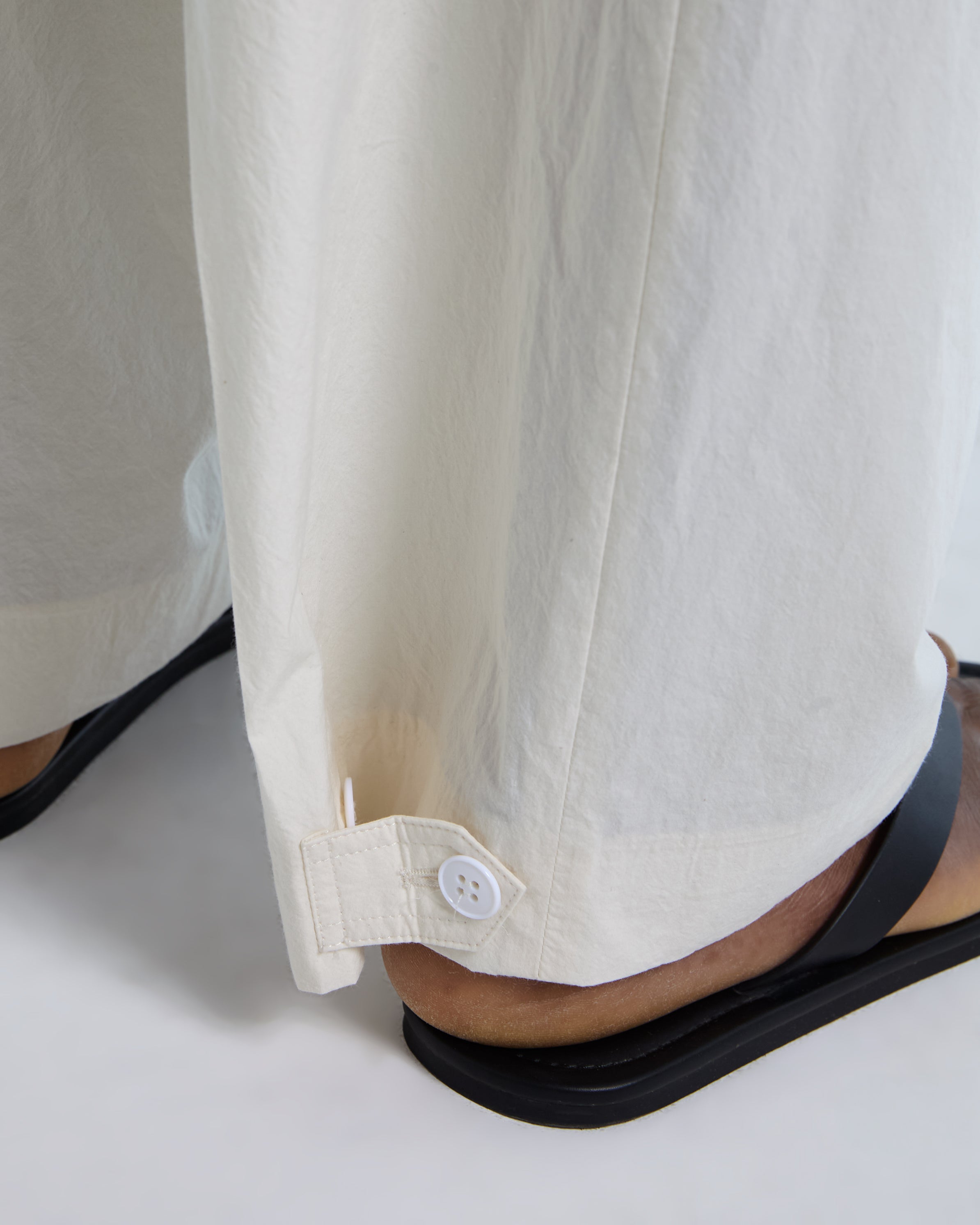 Cream cotton poplin trousers