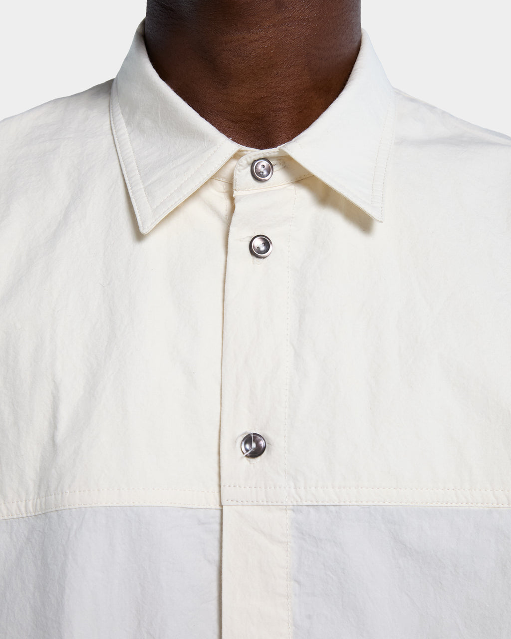 CHEST CUT OVERSHIRT-Cream