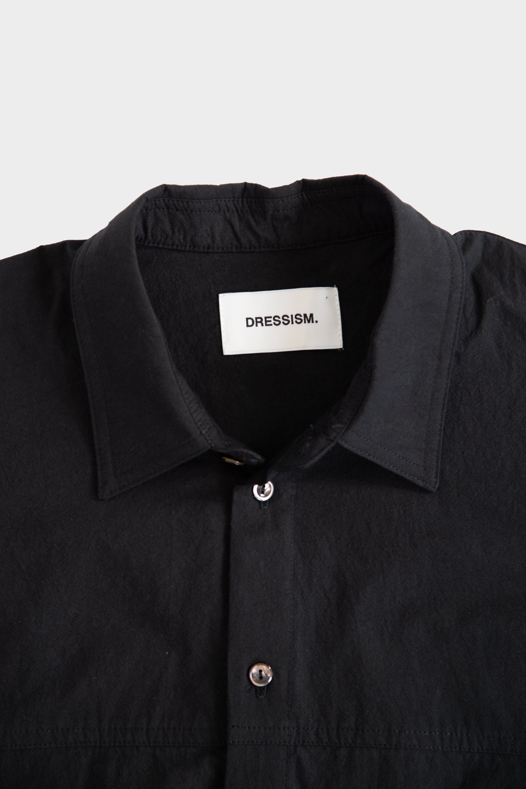 Black cotton poplin overshirt