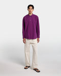 Cyclamen cotton poplin overshirt