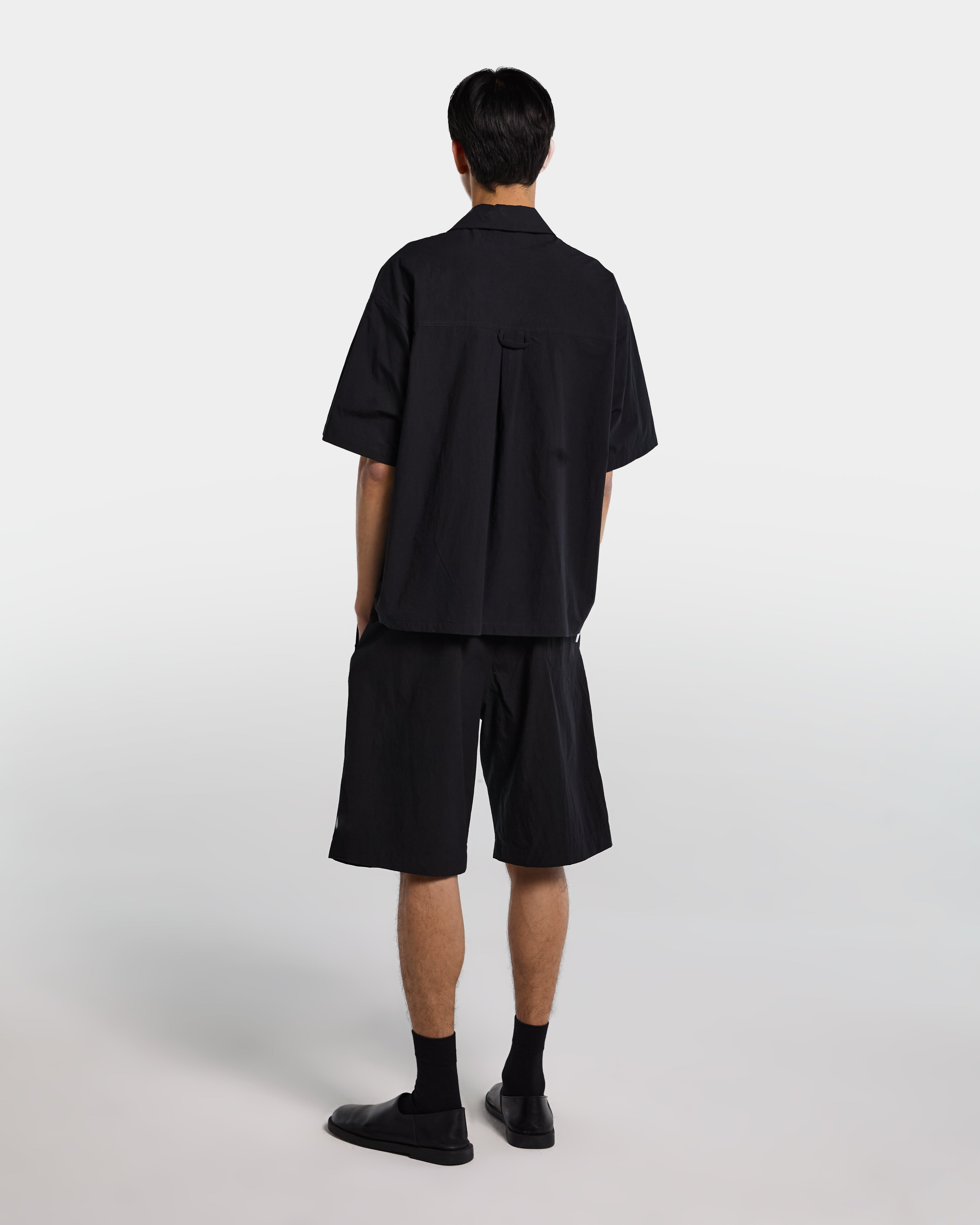Navy blue fresca wool T-shirt with bandana
