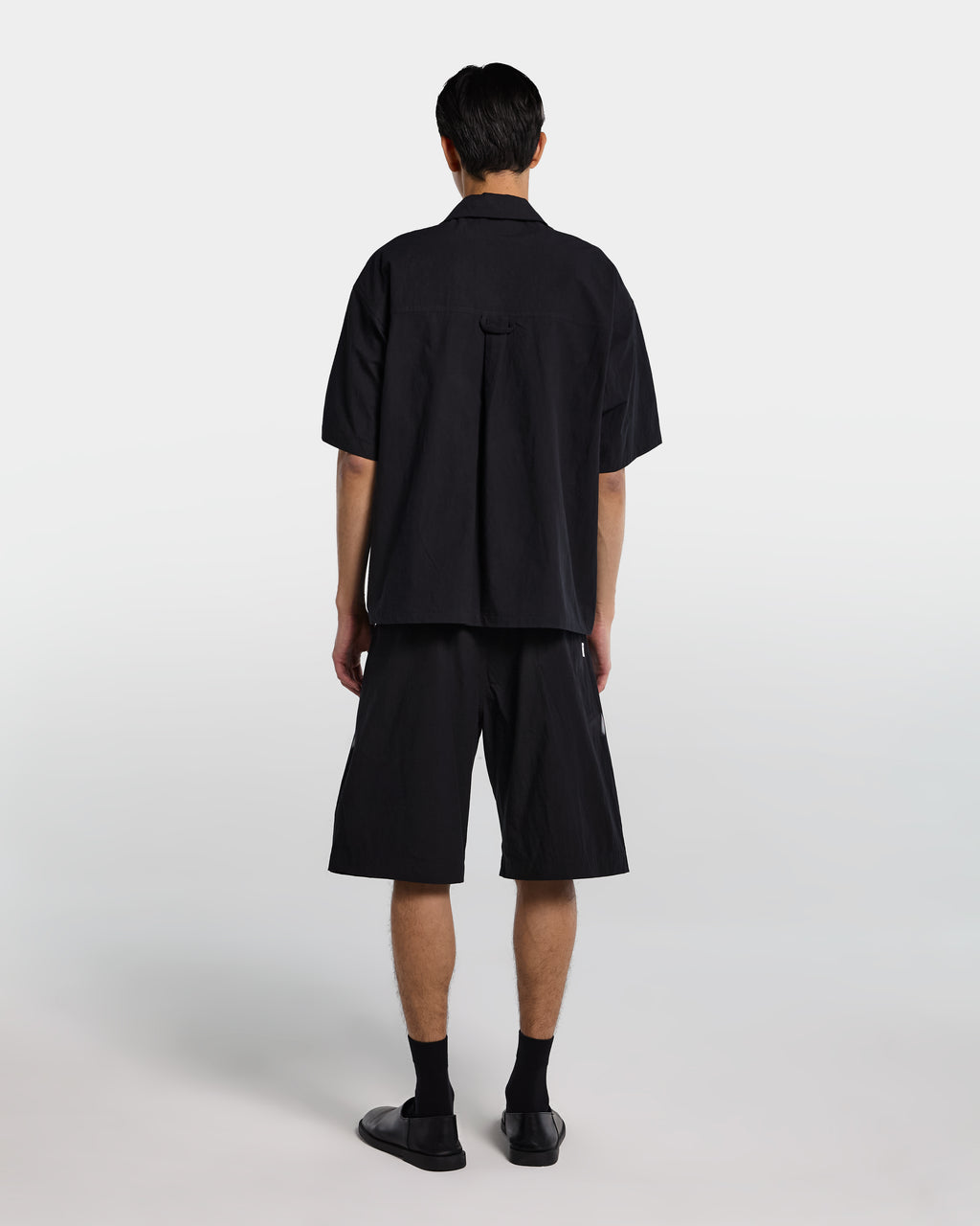 Navy blue fresca wool T-shirt with bandana