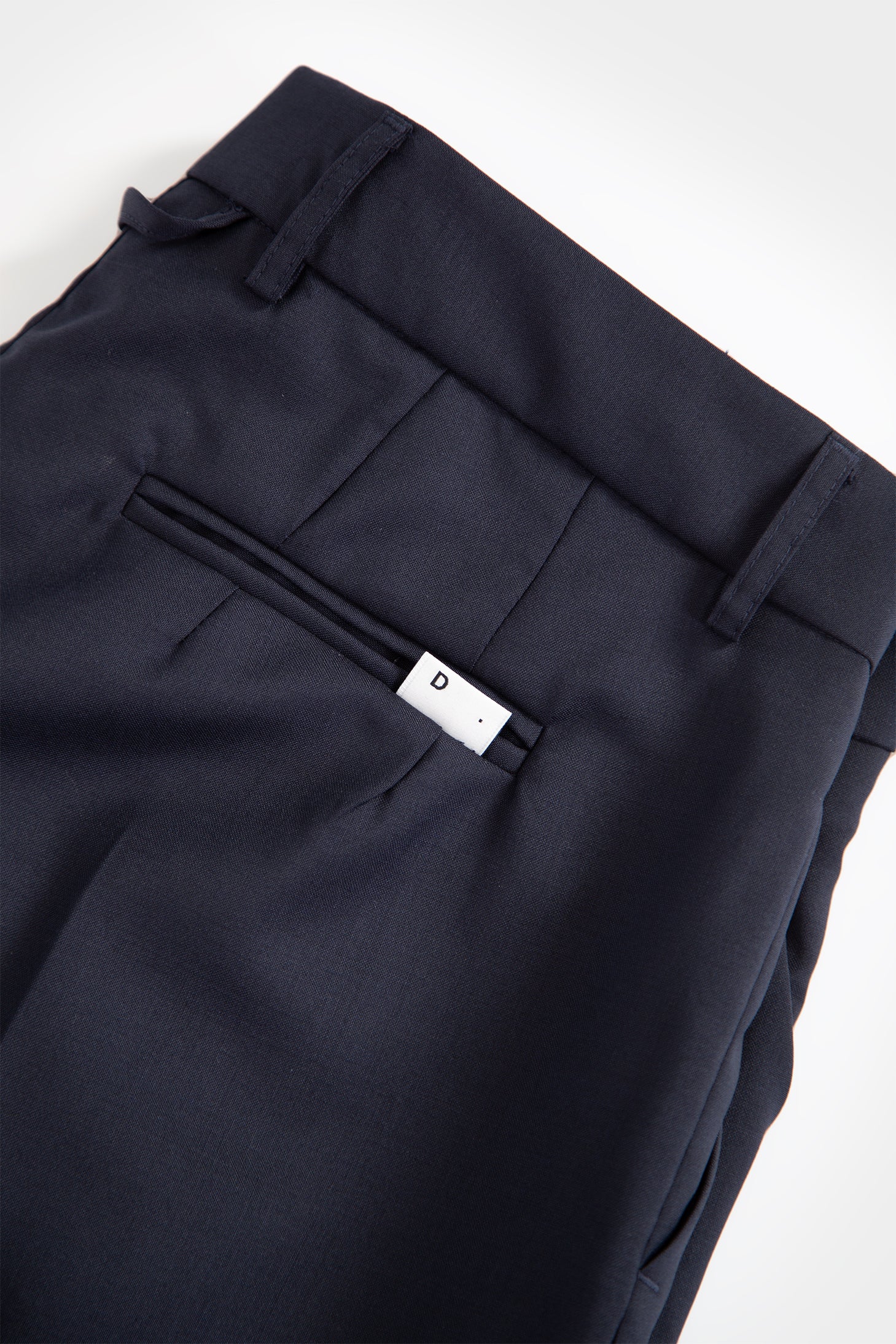 Navy blue frescolana trousers with adjustable waist